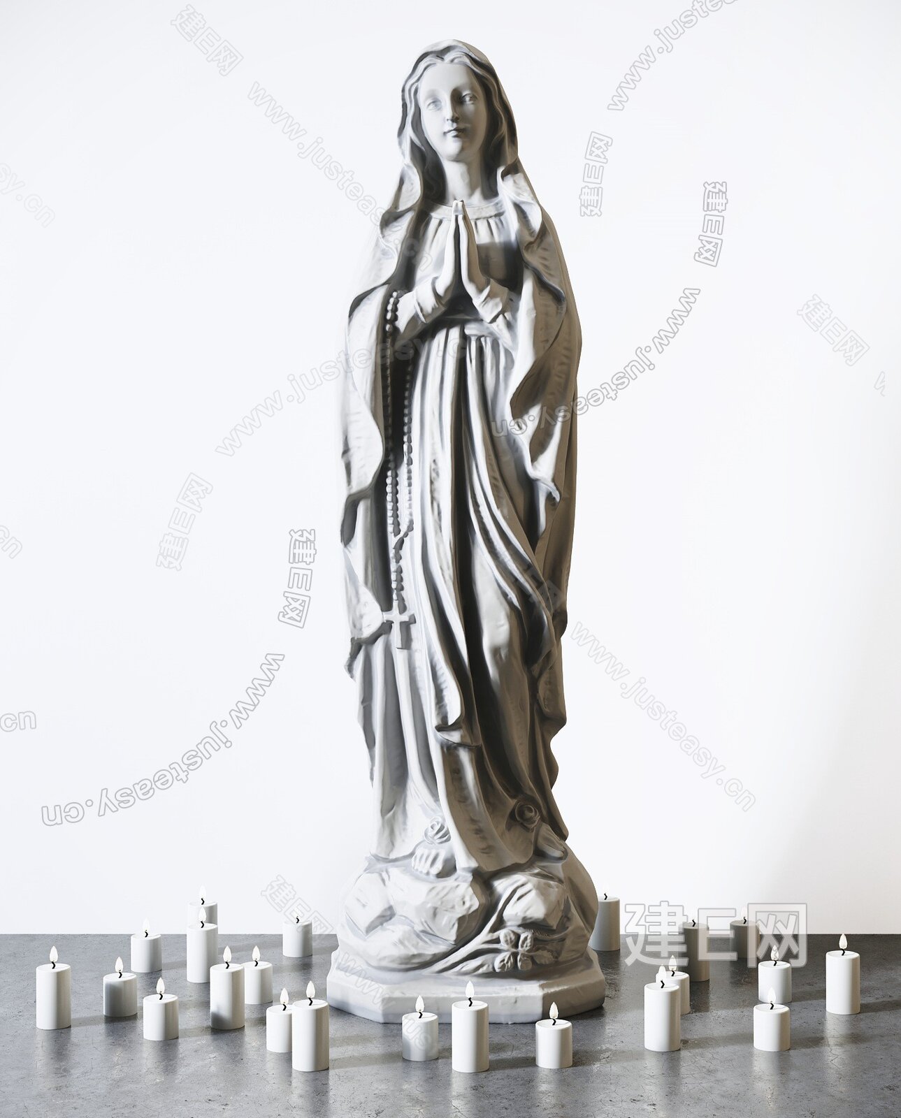 圣母玛利亚雕塑高清图片-千叶网