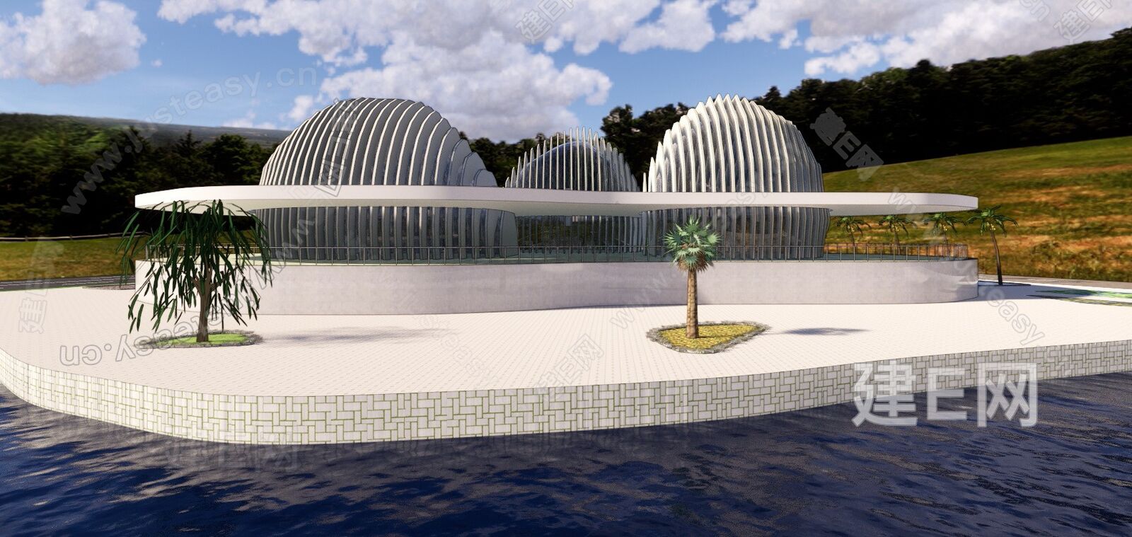 现代广西文化艺术中心模型SU模型下载[ID:114966684]_建e网su模型
