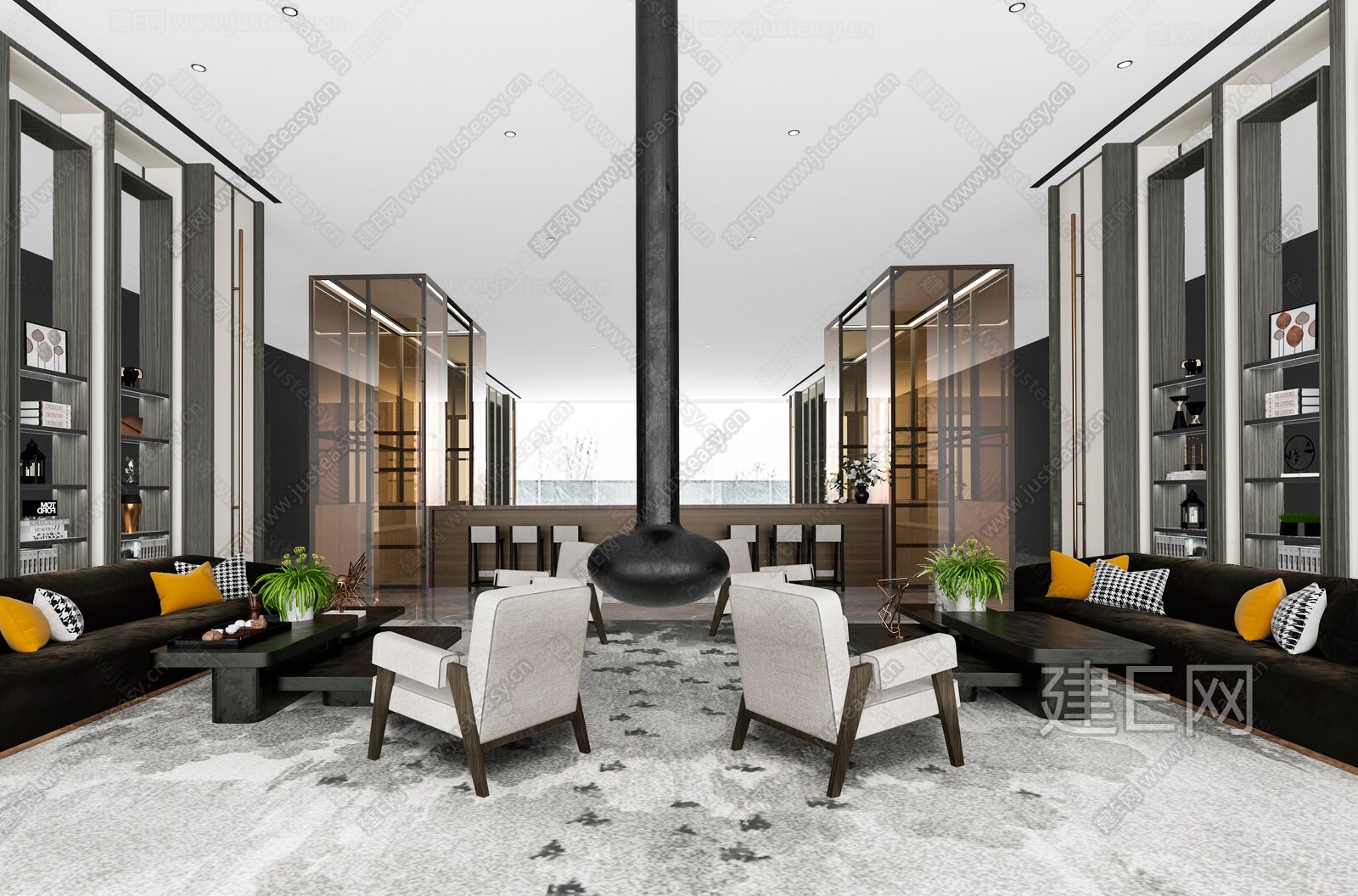 W.Design 无间设计 休息室模型SU模型下载[ID:107563933]_建E室内设计网