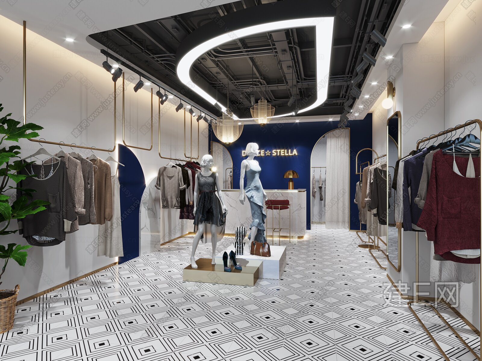现代服装店3d模型