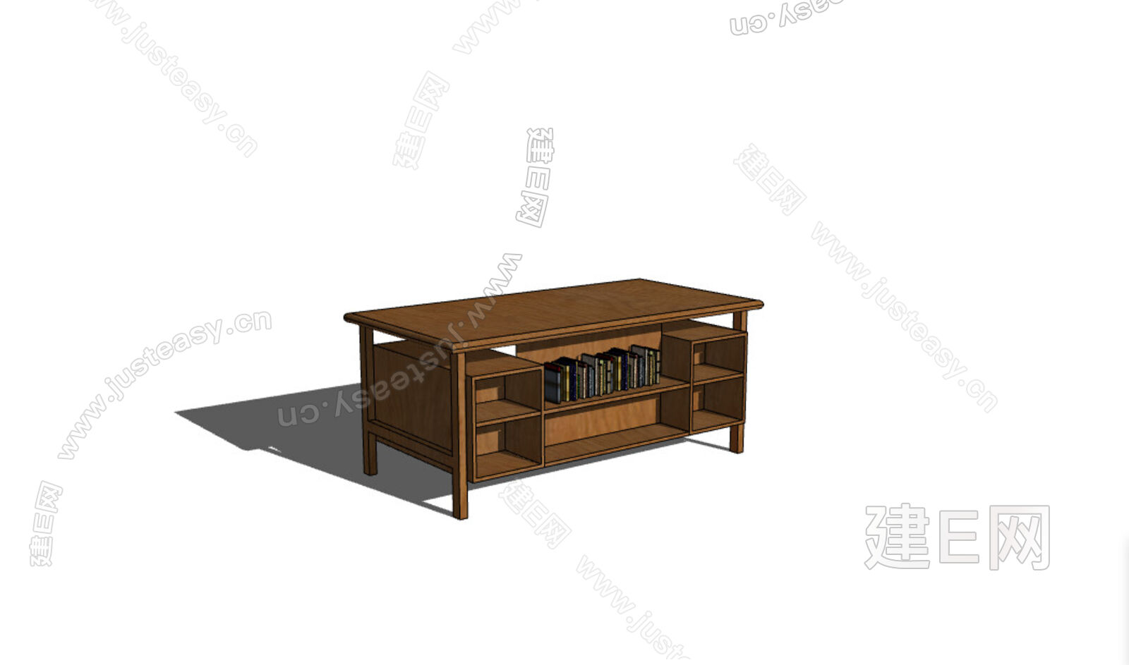 现代书柜模型SU模型下载[ID:111493332]_建e网su模型