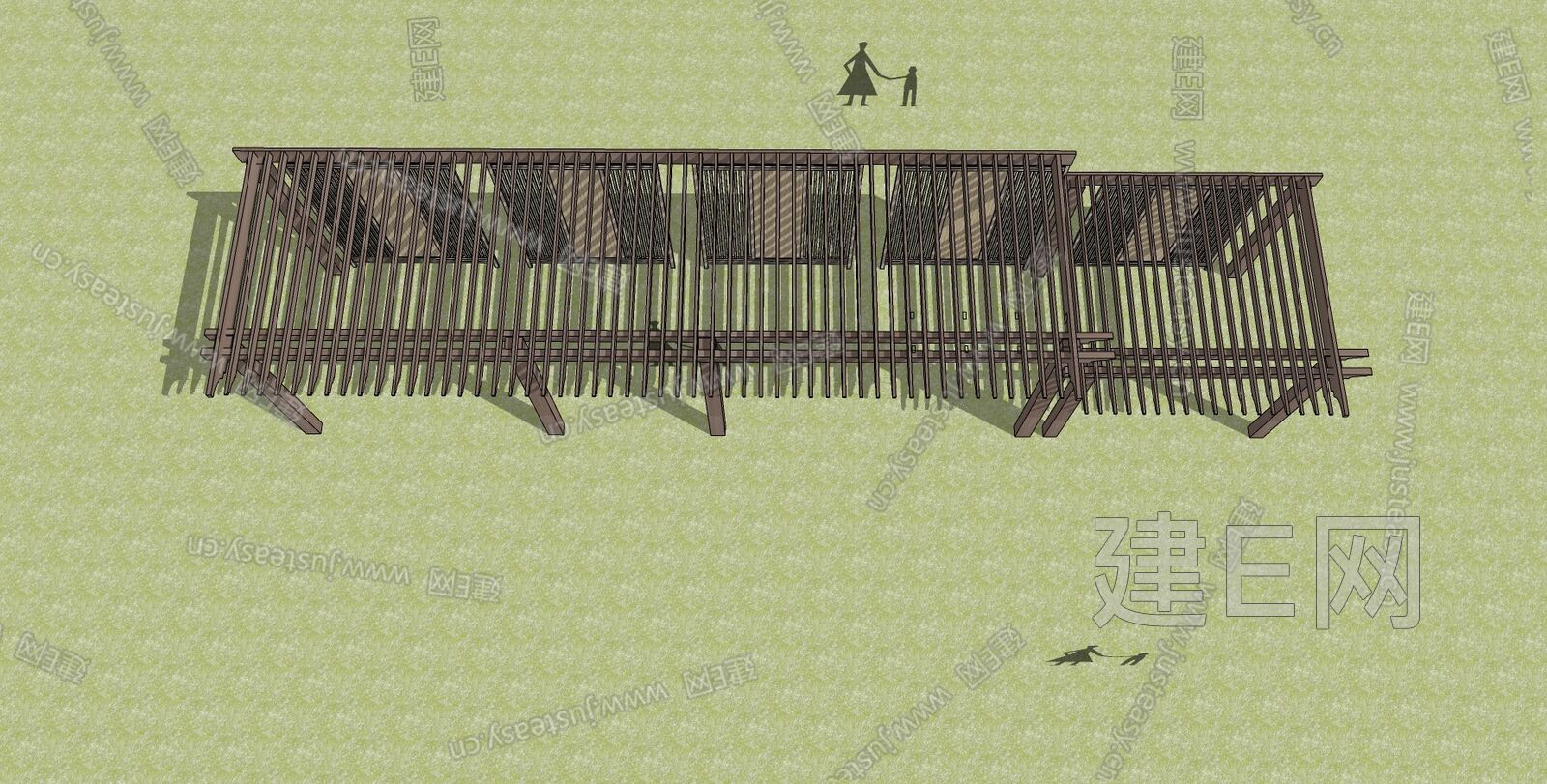 新中式景观廊架-sketchup模型_sketchup模型库_建E室内设计网!