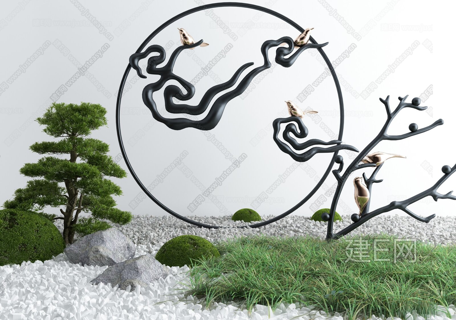 新中式庭院景观小品