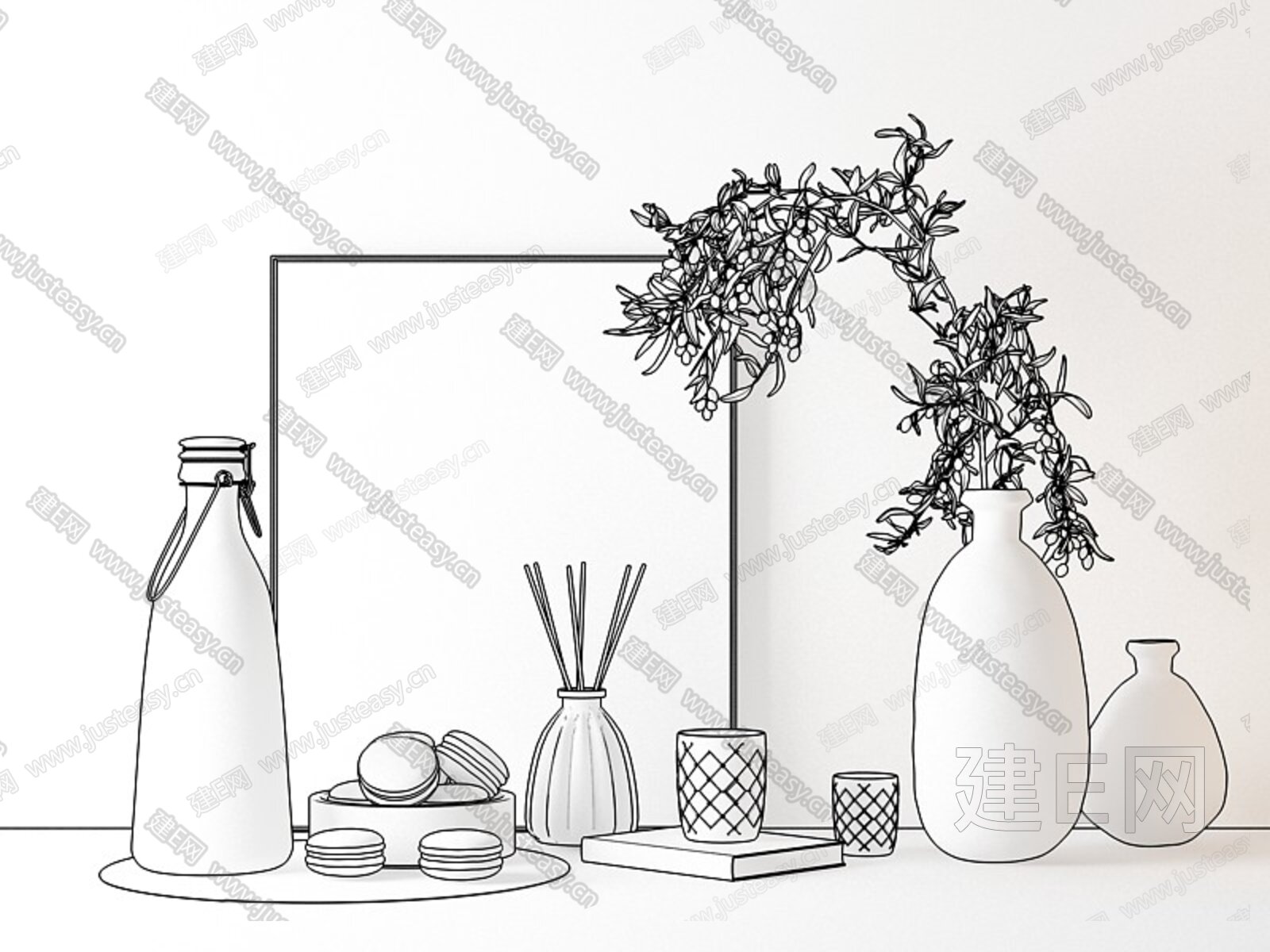 现代饰品摆件3d模型