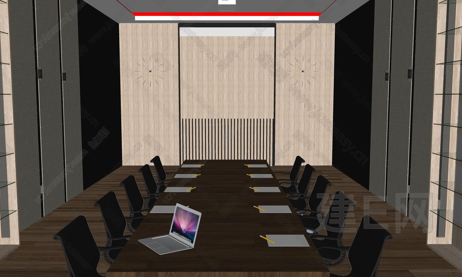 现代会议室模型SU模型下载[ID:102187996]_建e网su模型