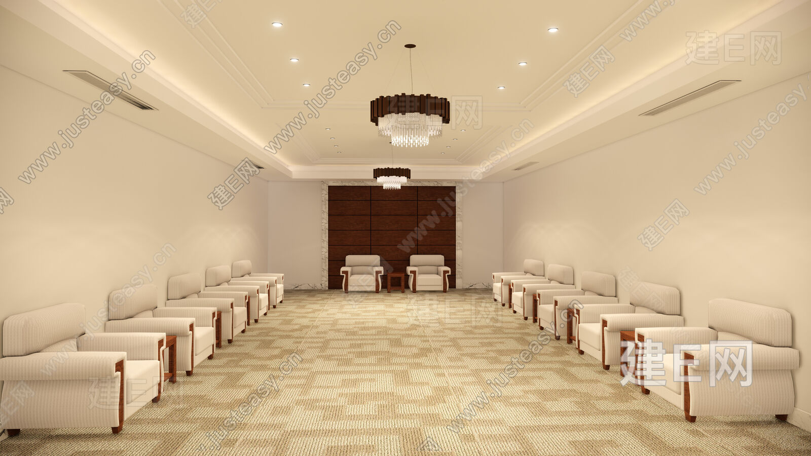 现代贵宾接待室模型SU模型下载[ID:104416178]_建e网su模型