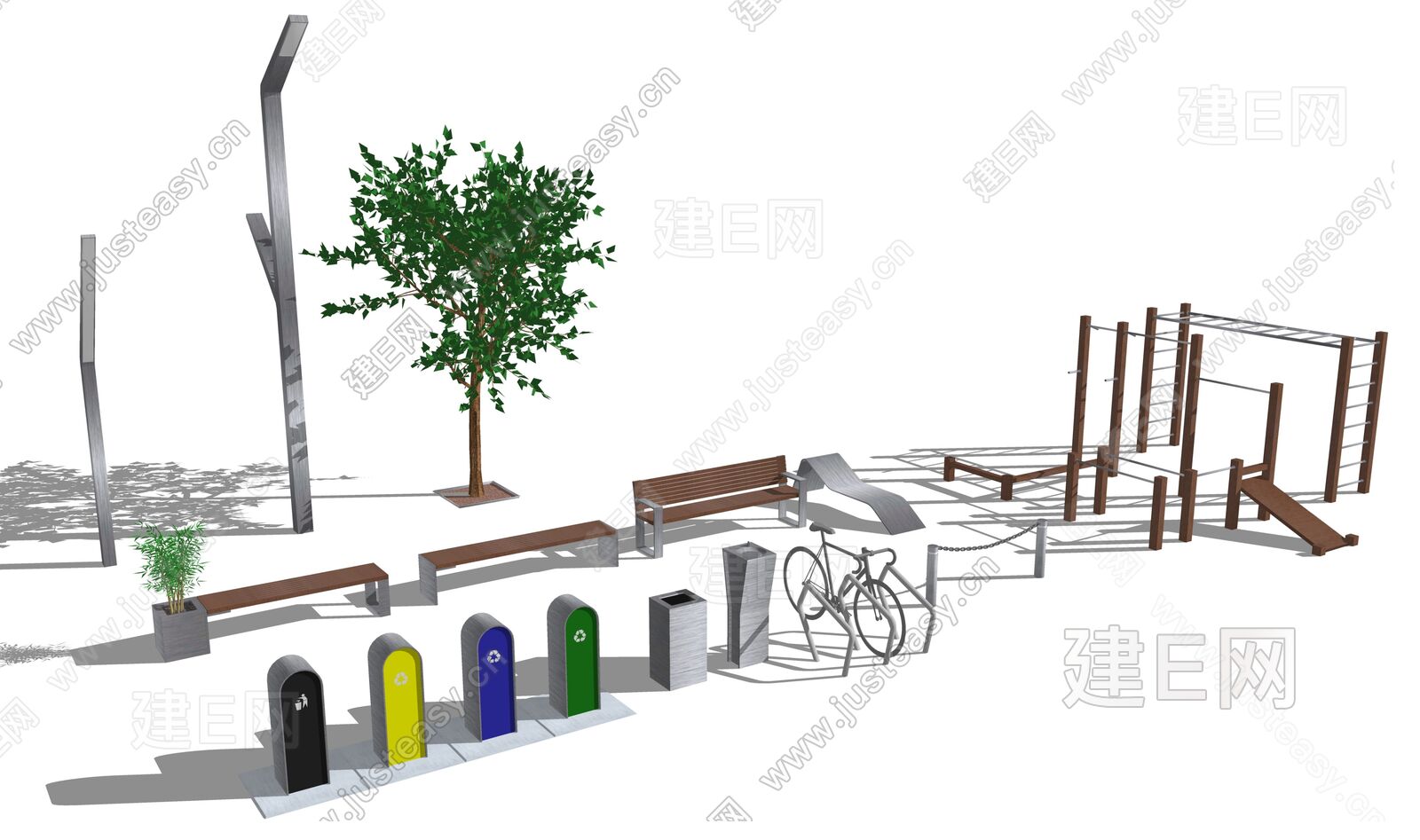 现代公共设施-sketchup模型_sketchup模型库_建E室内设计网!