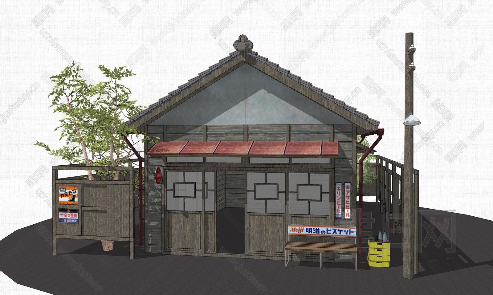 日式商业建筑模型SU模型下载[ID:114836271]_建e网su模型