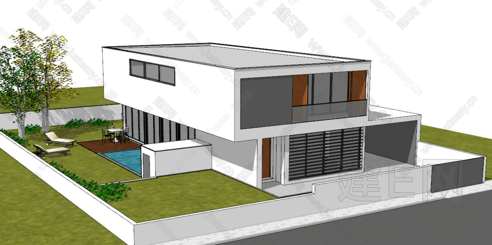 现代别墅-sketchup模型_sketchup模型库_建E室内设计网!