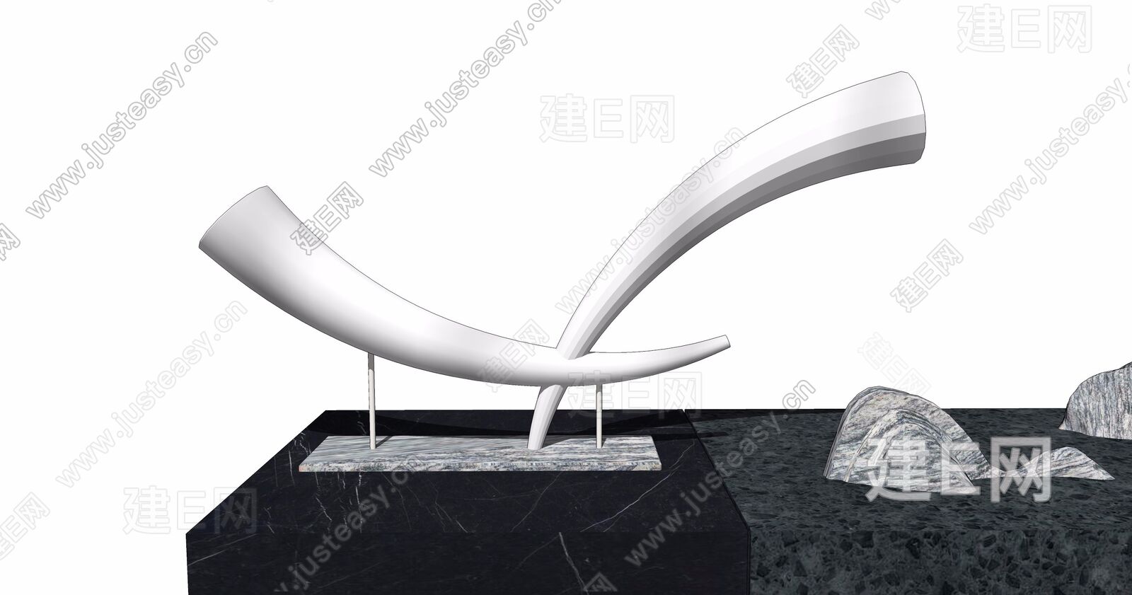 现代景观小品雕塑模型SU模型下载[ID:110904249]_建e网su模型