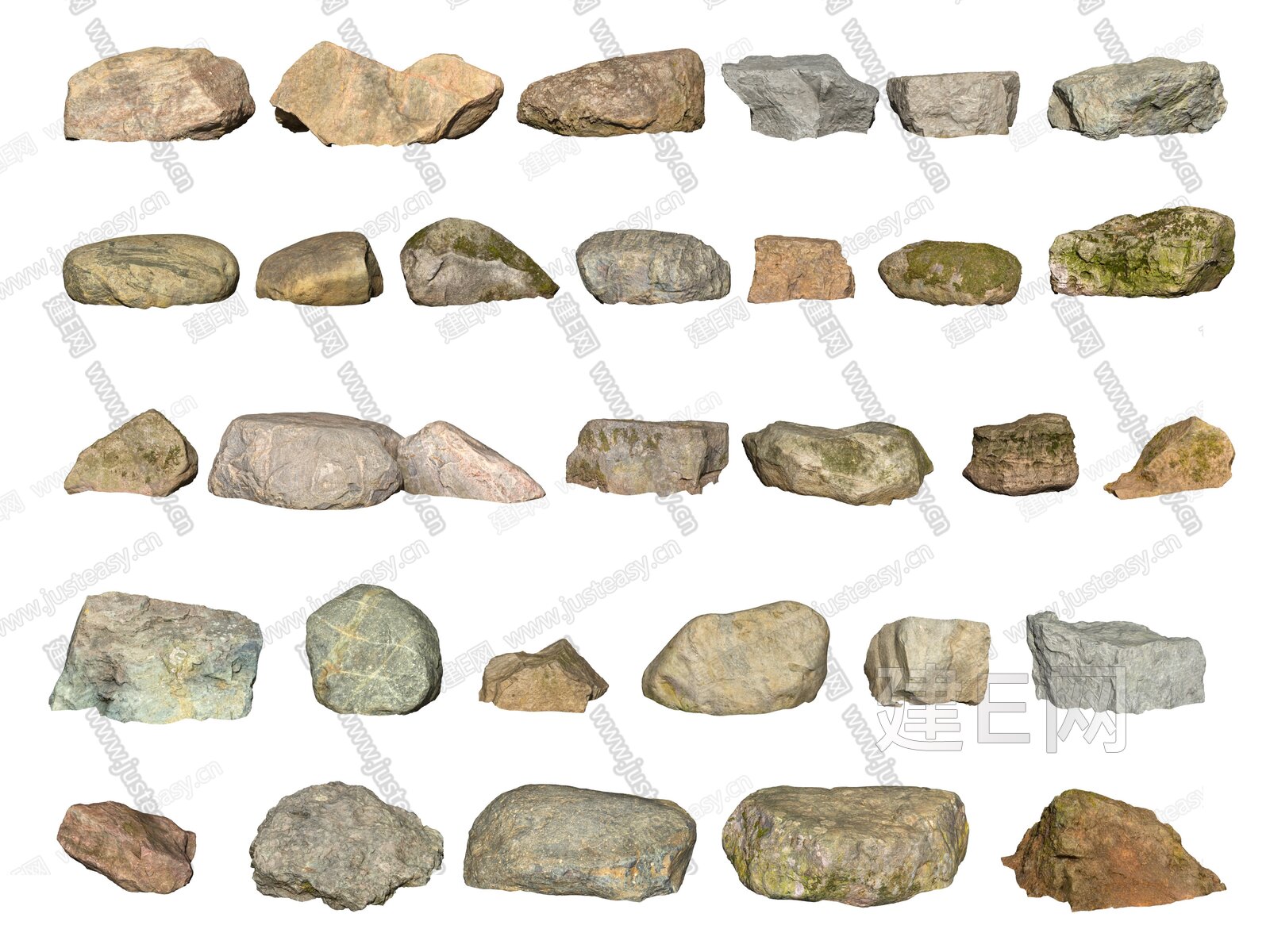 毛石板岩石材粗糙的石头石材 (2)材质贴图下载-【集简空间】「每日更新」