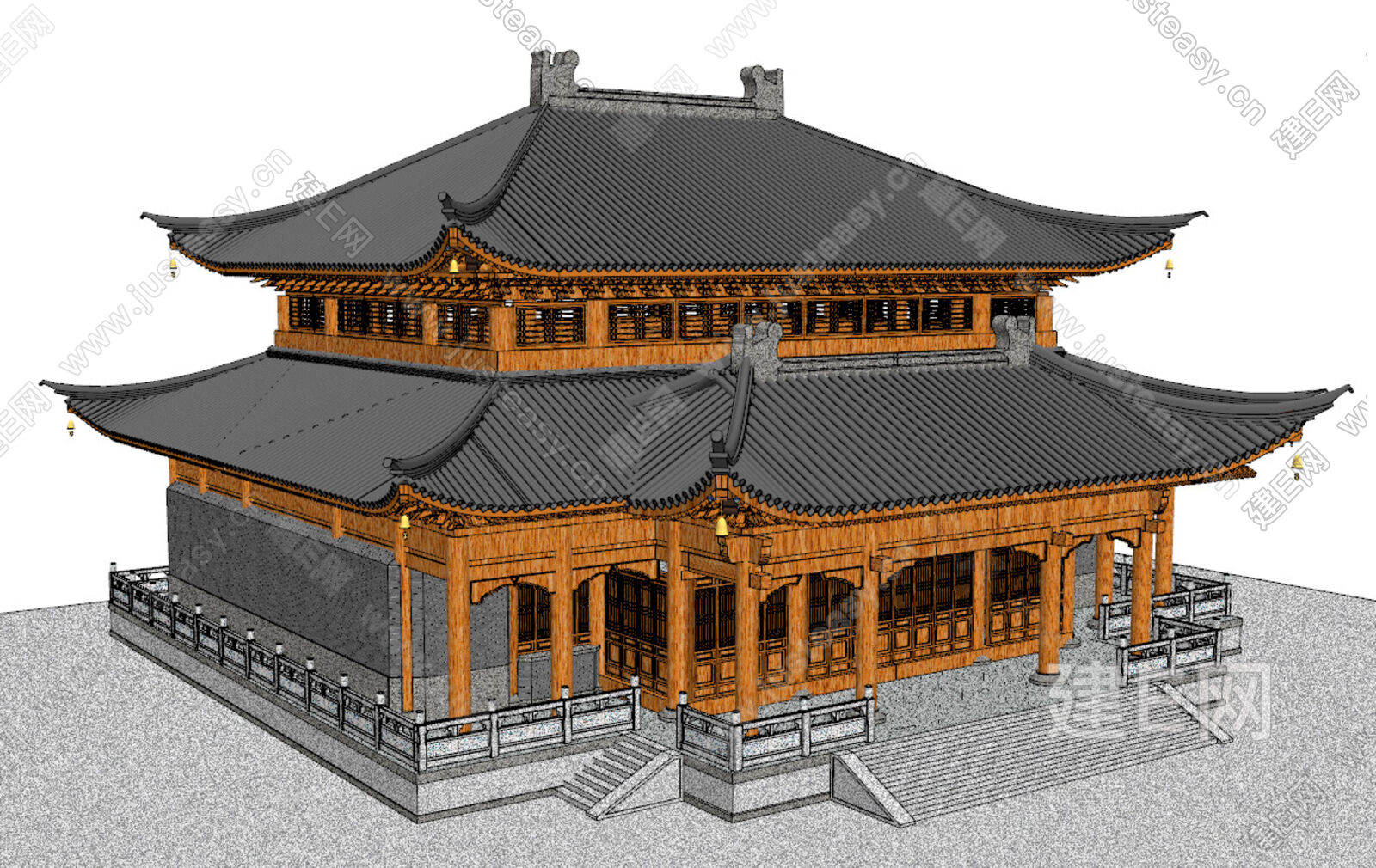 中式古建模型SU模型下载[ID:106513050]_建e网su模型