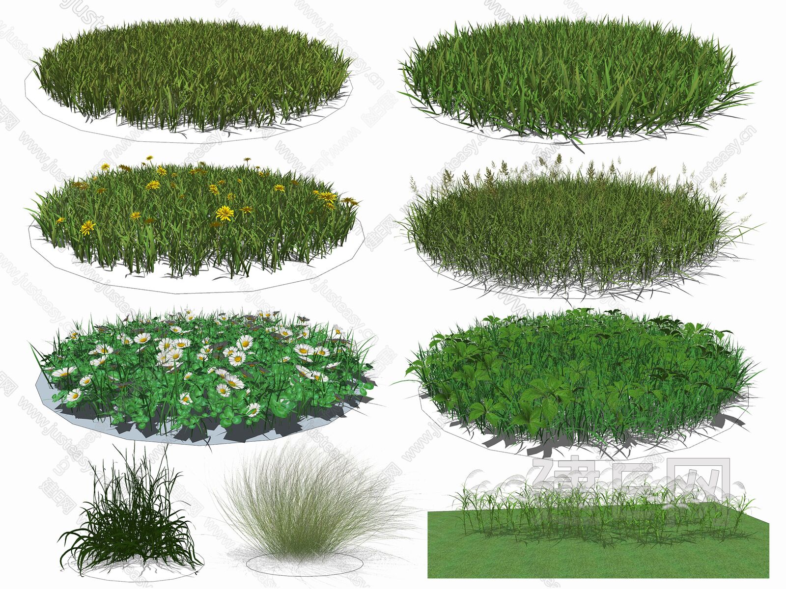 现代植物地被-sketchup模型_sketchup模型库_建E室内设计网!