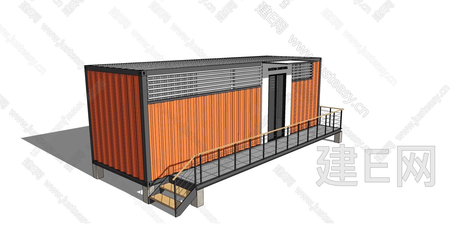 现代集装箱住宅模型SU模型下载[ID:107758103]_建E室内设计网