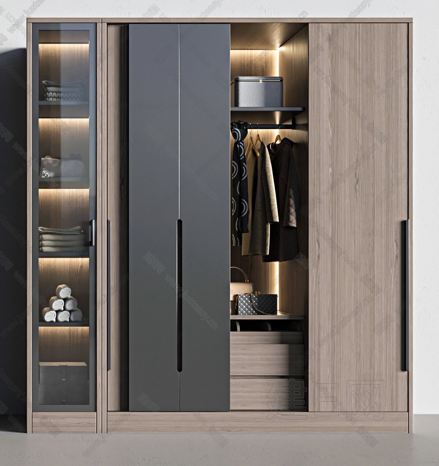 风格多样化的轻奢极简全铝衣柜设计大全_轻奢极简全铝衣柜