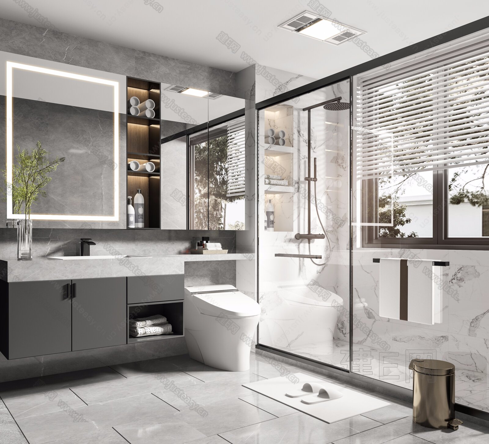 室内效果设计-J&M 卫生间/干湿分离|空间|家装设计|八丶玖零 - 原创作品 - 站酷 (ZCOOL)