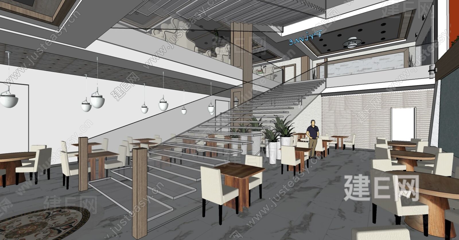 现代餐饮空间模型SU模型下载_SU现代餐饮空间模型下载_SU现代餐饮空间模型免费下载_建E室内设计网