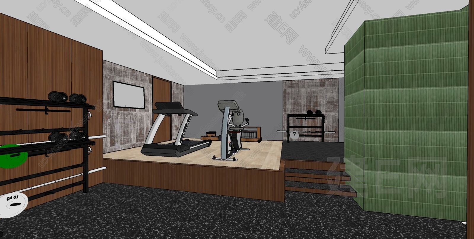 现代家居健身房-sketchup模型_sketchup模型库_建E室内设计网!