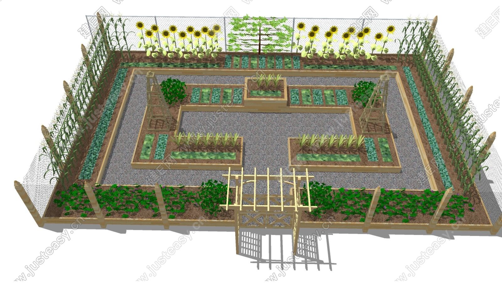 现代生态农业园模型SU模型下载[ID:108020573]_建E室内设计网