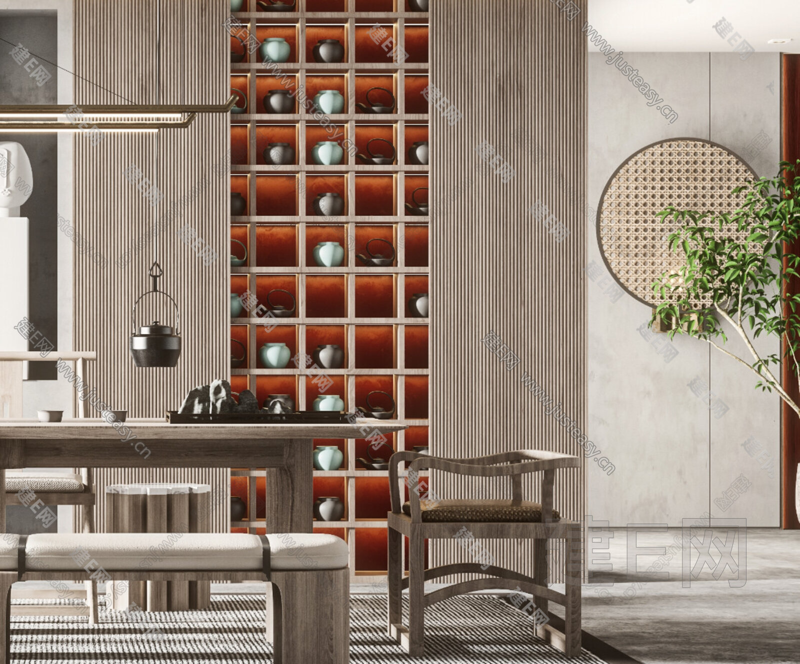 新中式包厢茶室|空间|家装设计|溪地茹雪 - 原创作品 - 站酷 (ZCOOL)