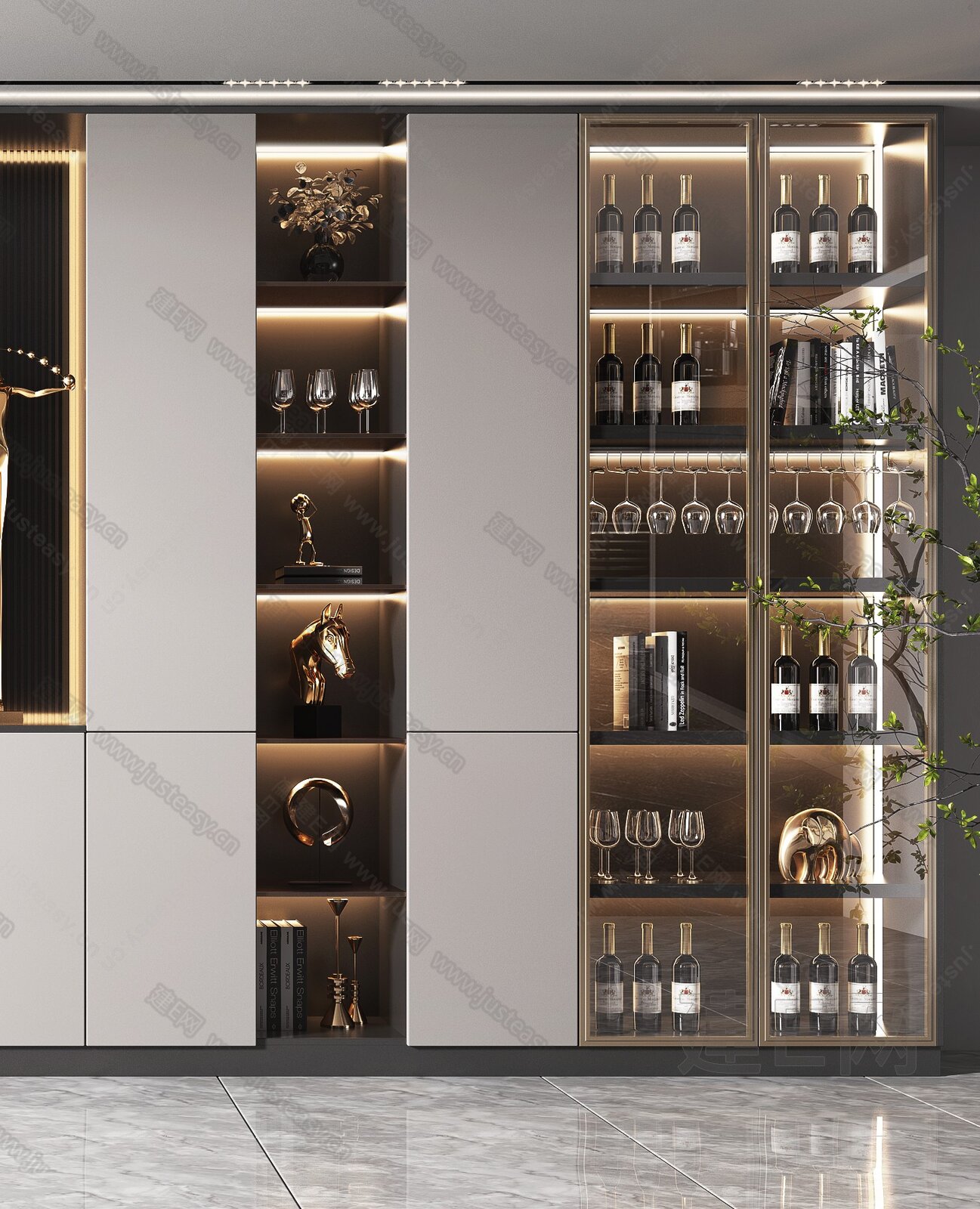 现代酒柜3d模型下载