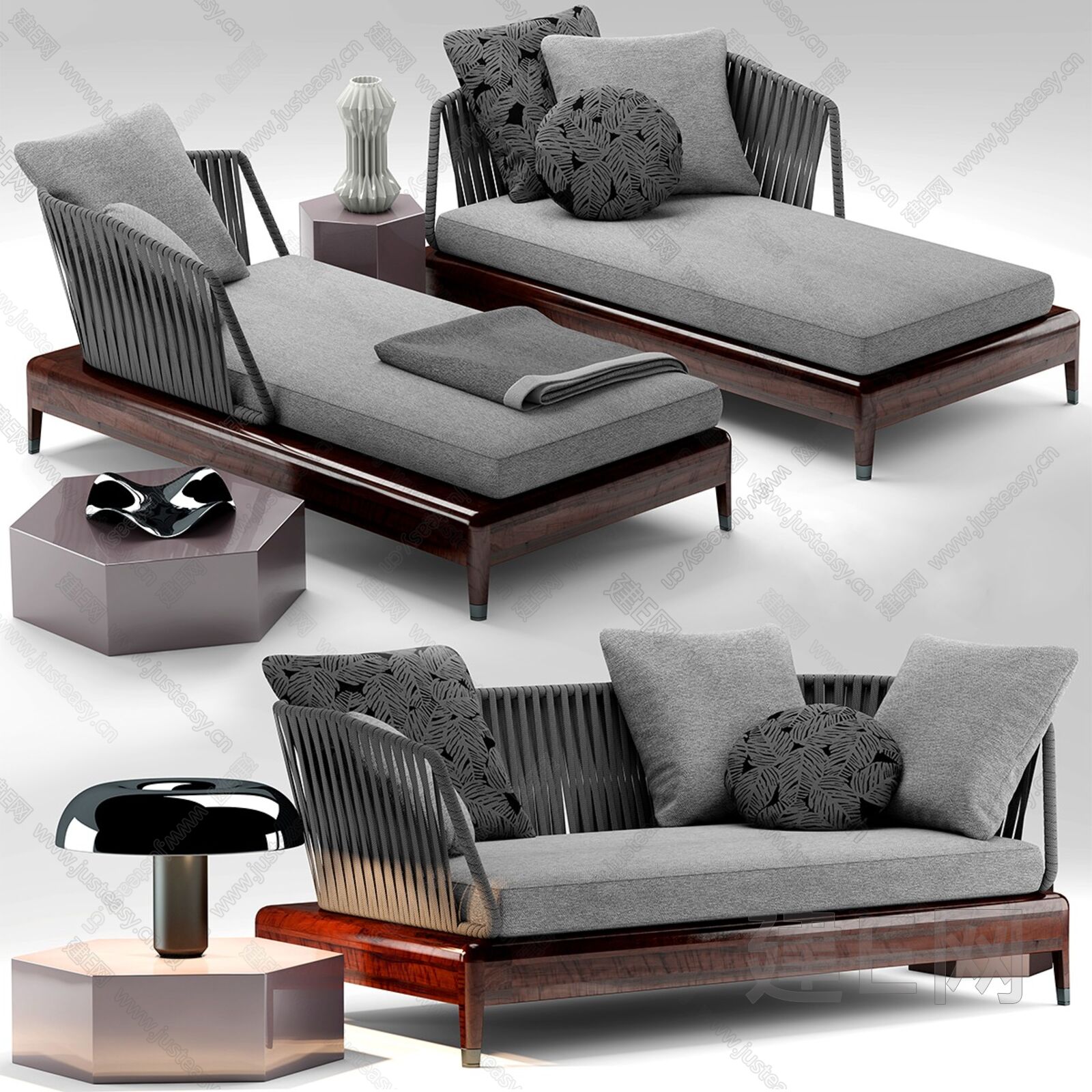 minotti 现代沙发茶几组合模型SU模型下载[ID:113525446]_建E室内设计网