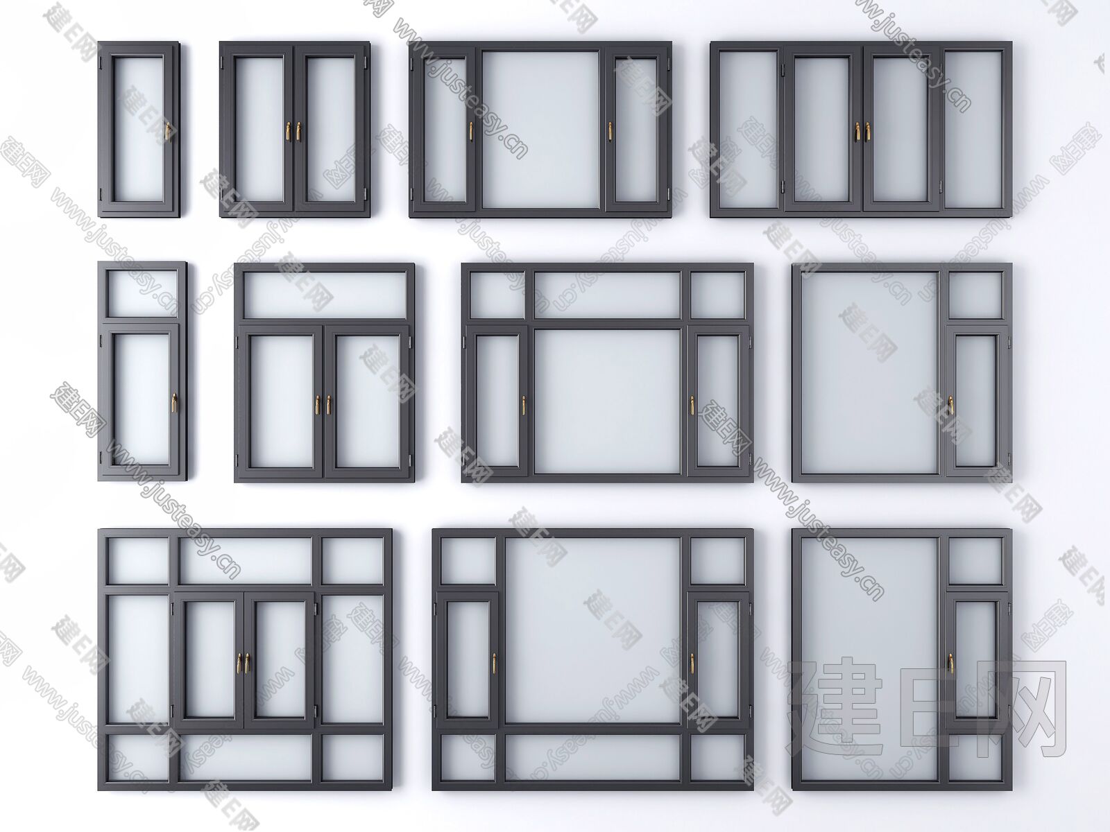 现代窗户组合sketchup模型