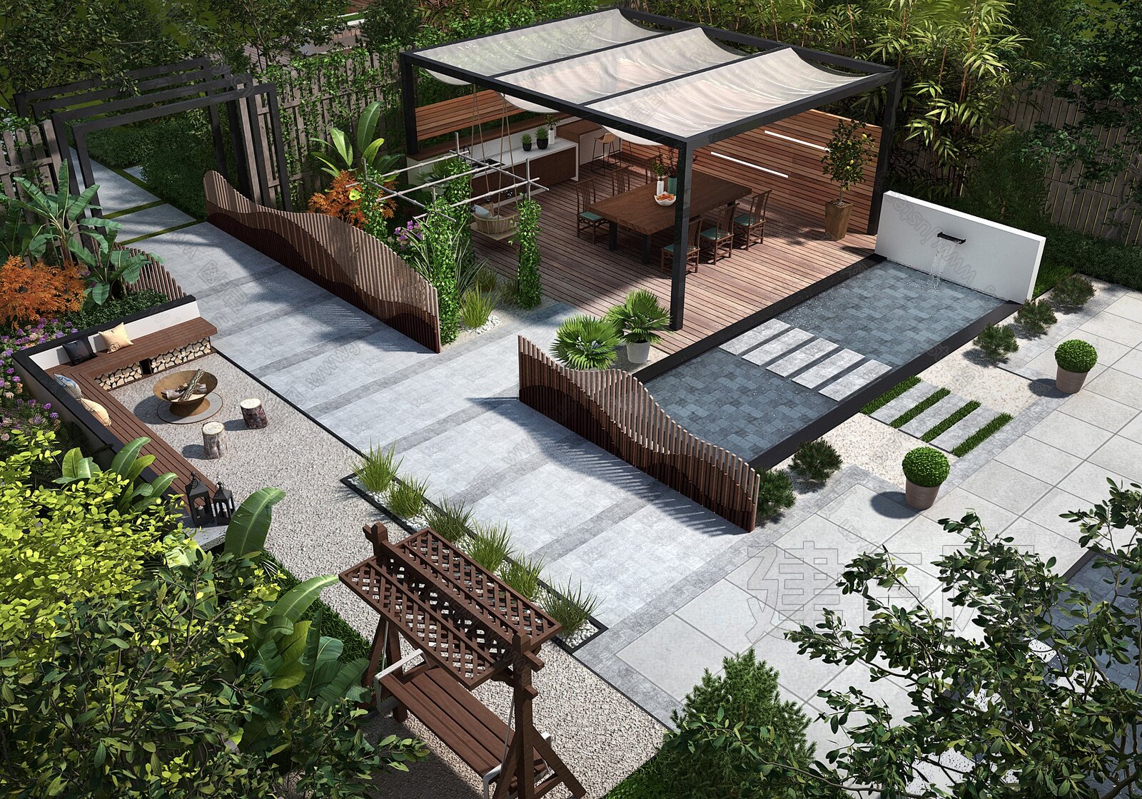 3d新中式庭院模型下载_3d新中式庭院max模型免费下载_建e室内设计网