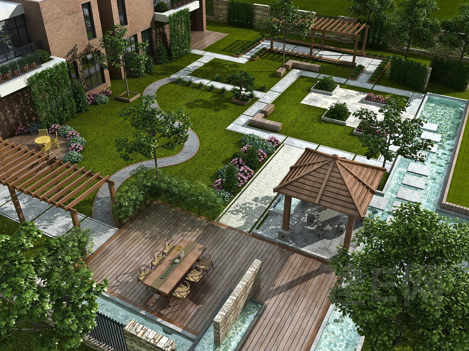 别墅庭院设计_苏州理池景观规划设计