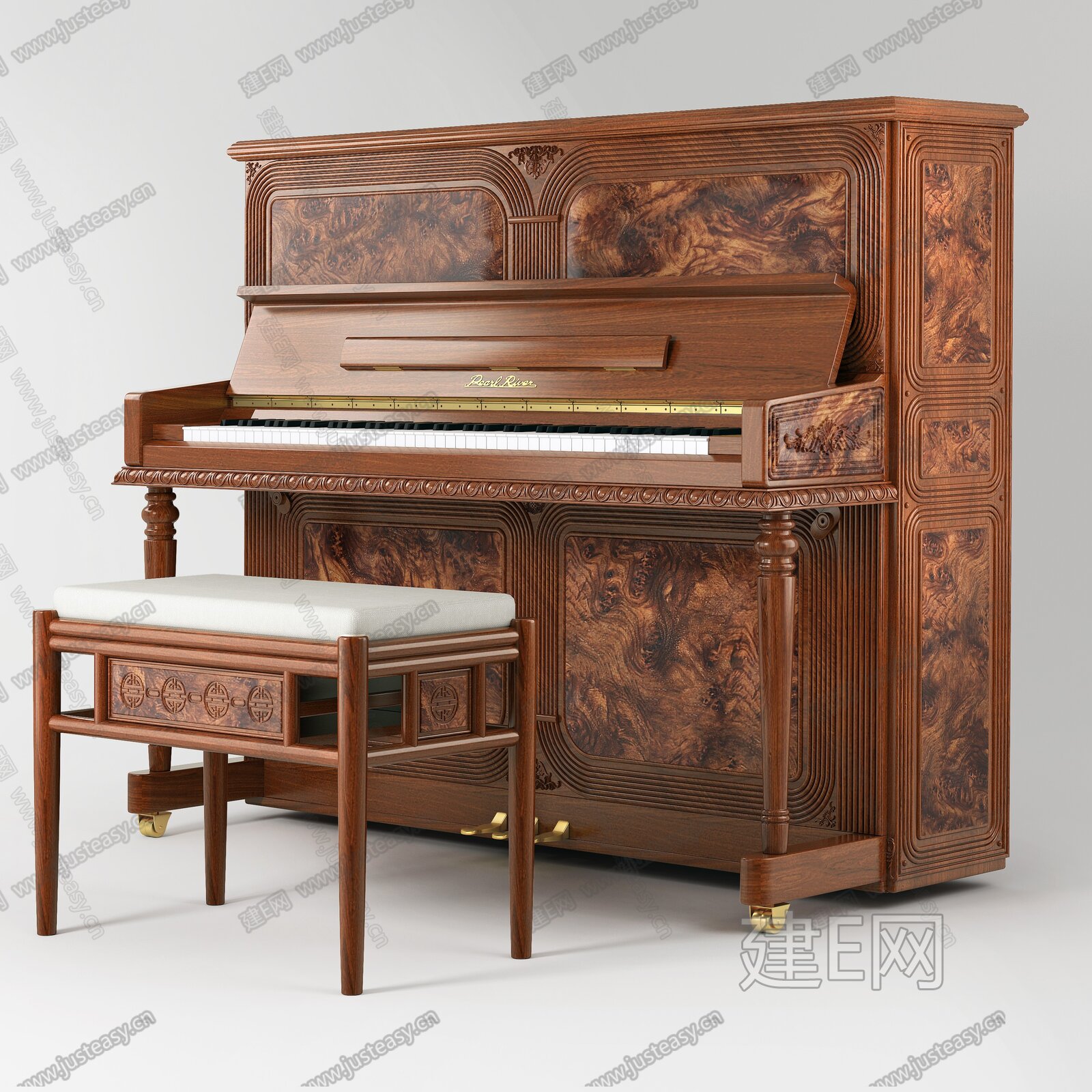 欧式古典钢琴 3d模型