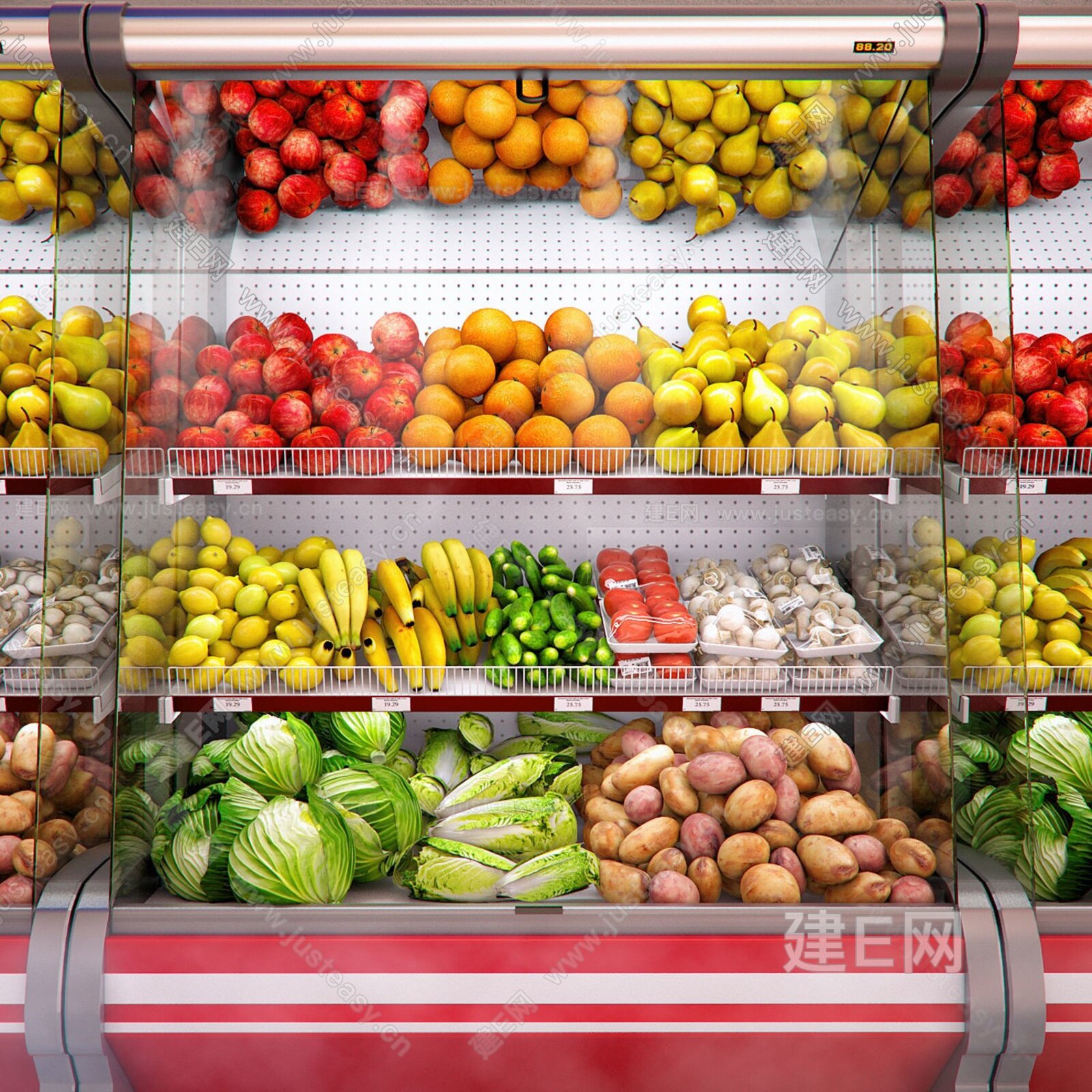 现代食品水果保鲜柜- 建E网3D模型下载网