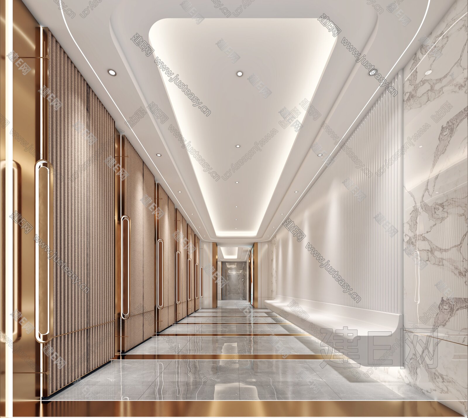 现代过道模型SU模型下载[ID:112086632]_建e网su模型
