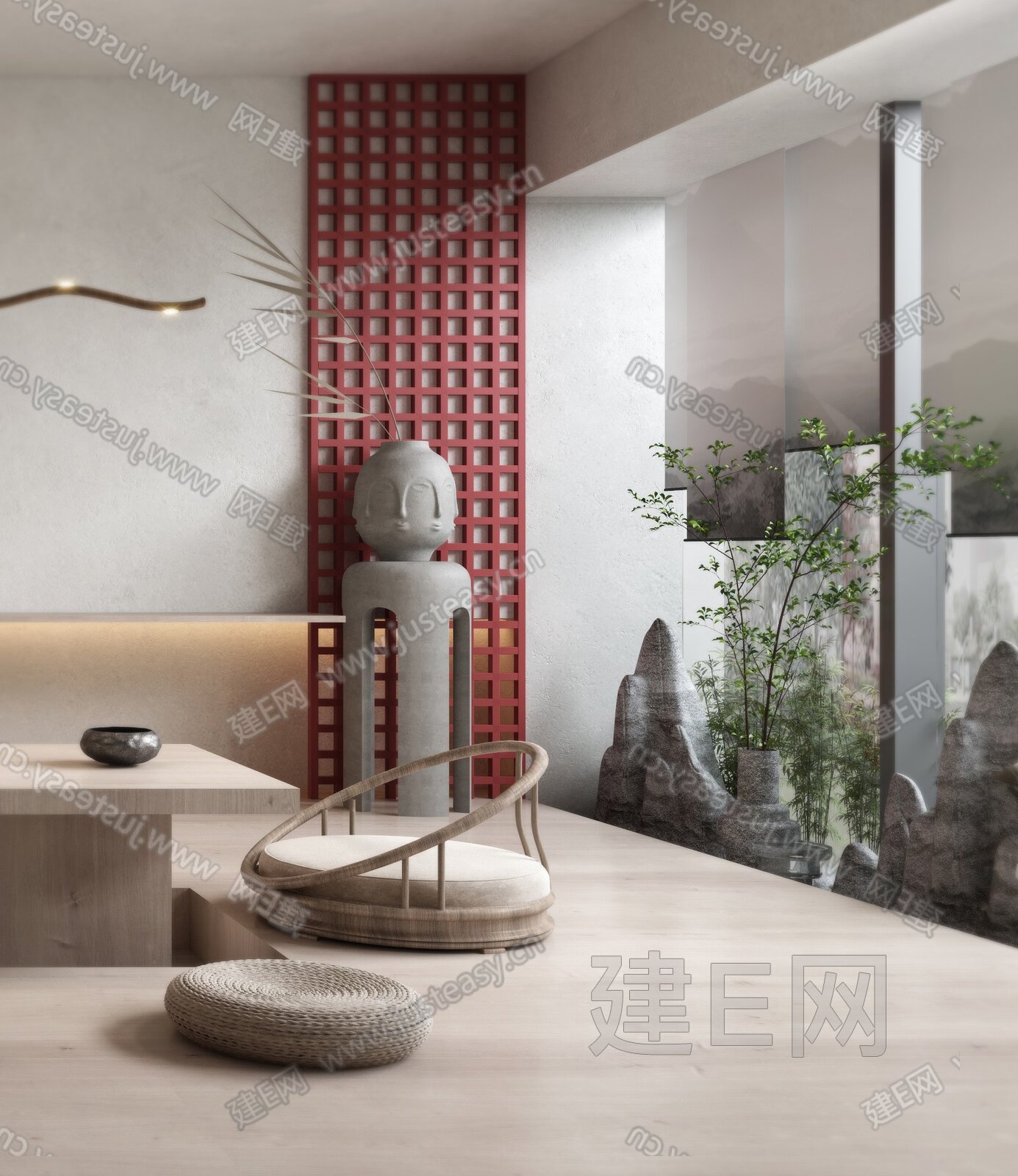 现代侘寂风茶室3d模型下载113592558_3d现代侘寂风茶室模型下载_3d现代侘寂风茶室max模型免费下载_建E室内设计网