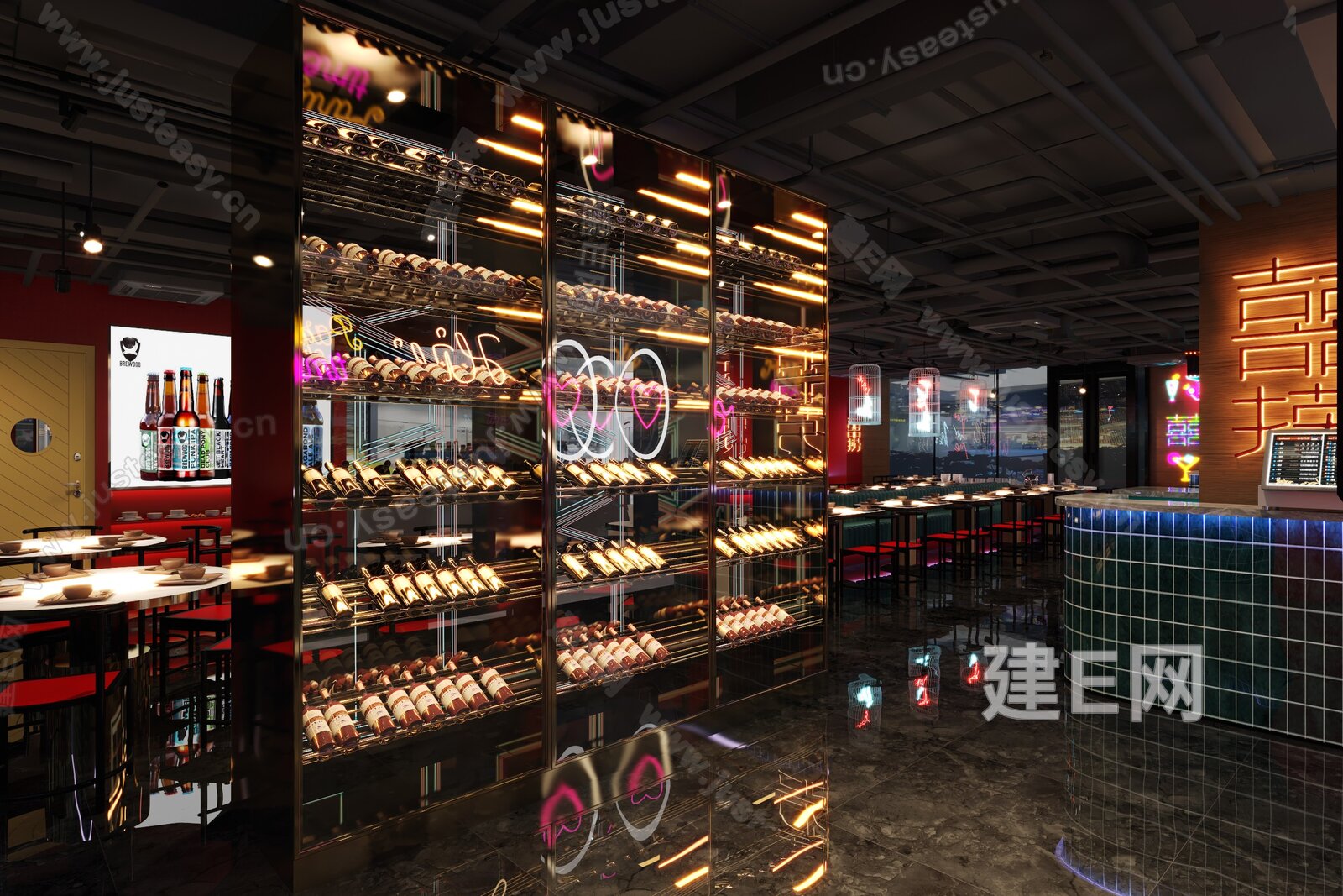新中式火锅店3d模型下载[ID:113330383]_建e网3d模型