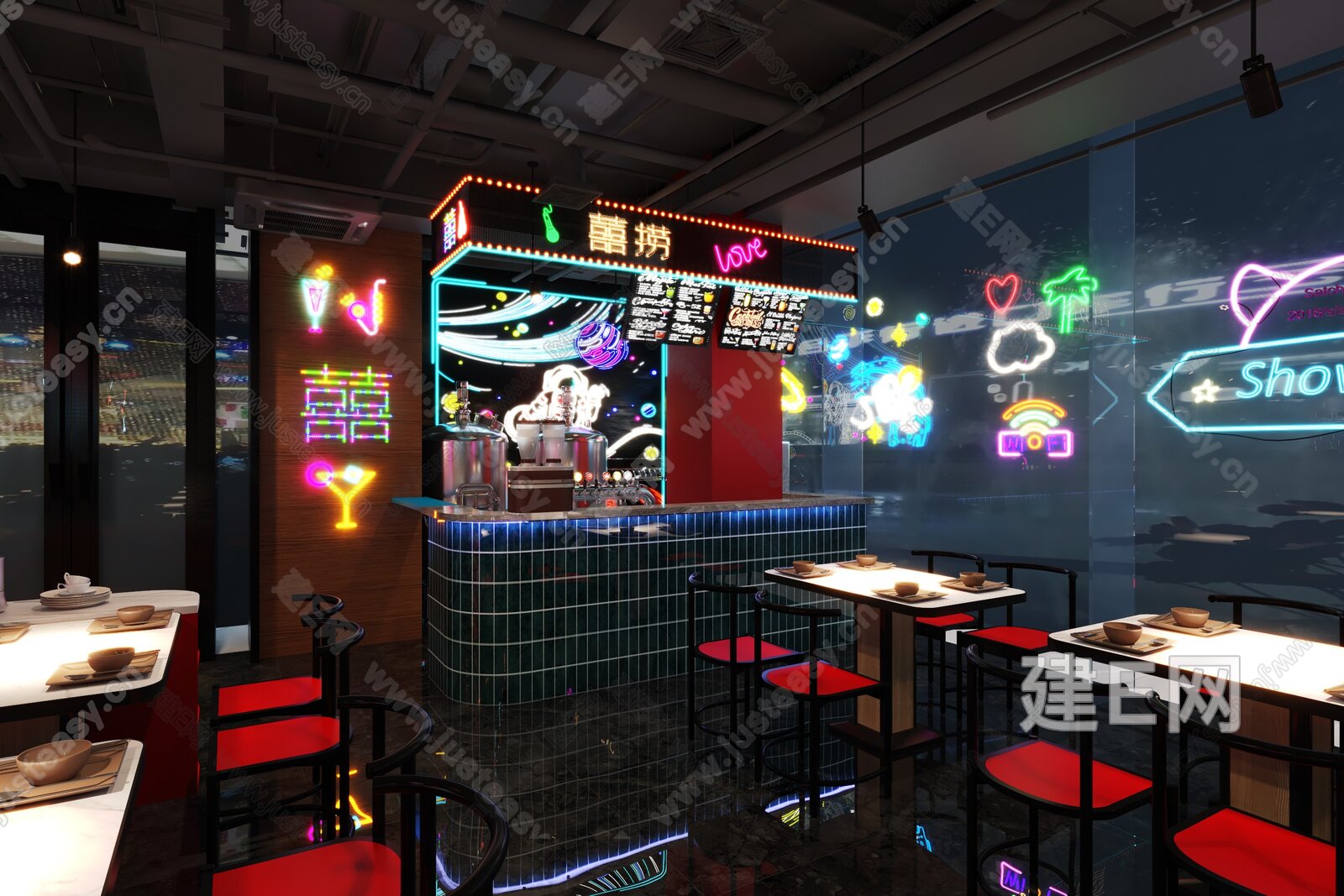 新中式火锅店3d模型下载[ID:113330383]_建e网3d模型