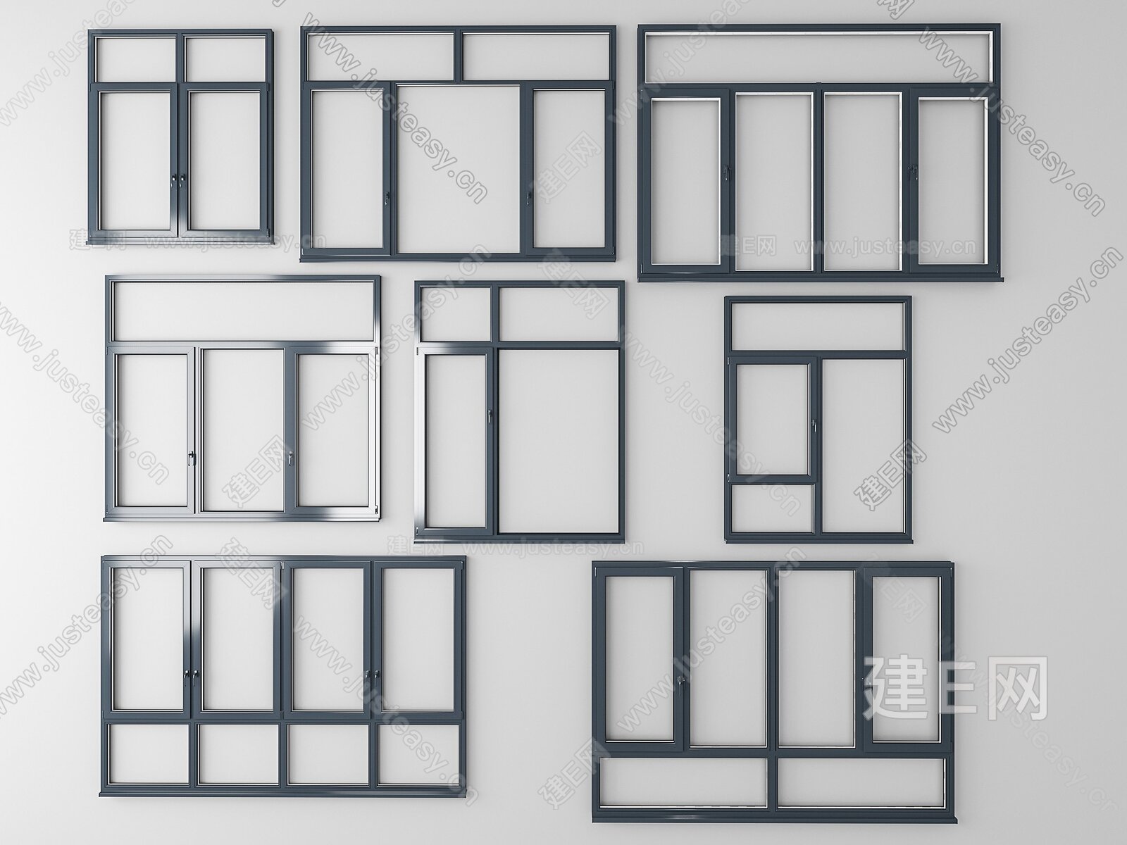 现代窗户3d模型下载