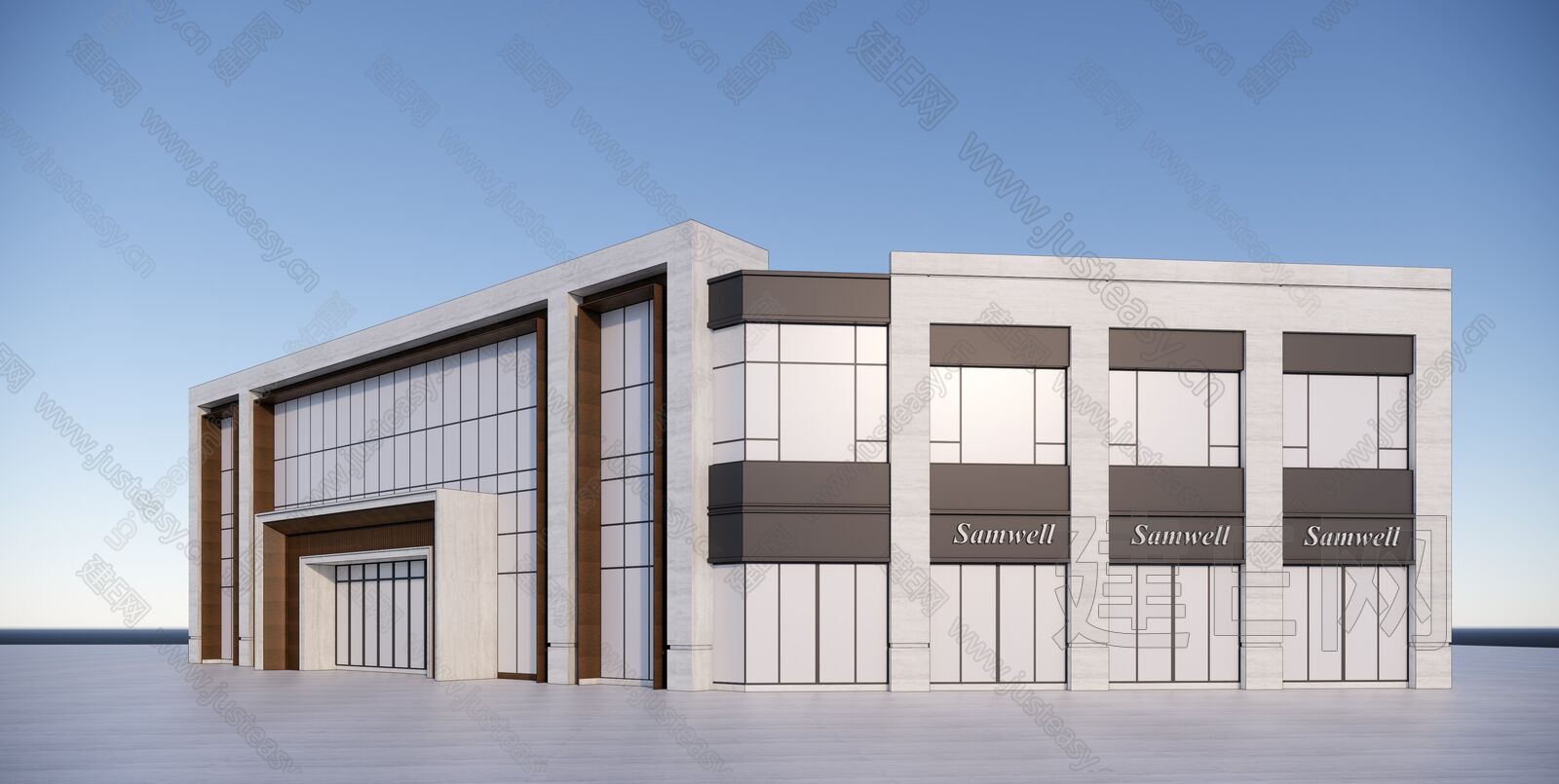 现代简约商业建筑模型SU模型下载[ID:110904056]_建E室内设计网