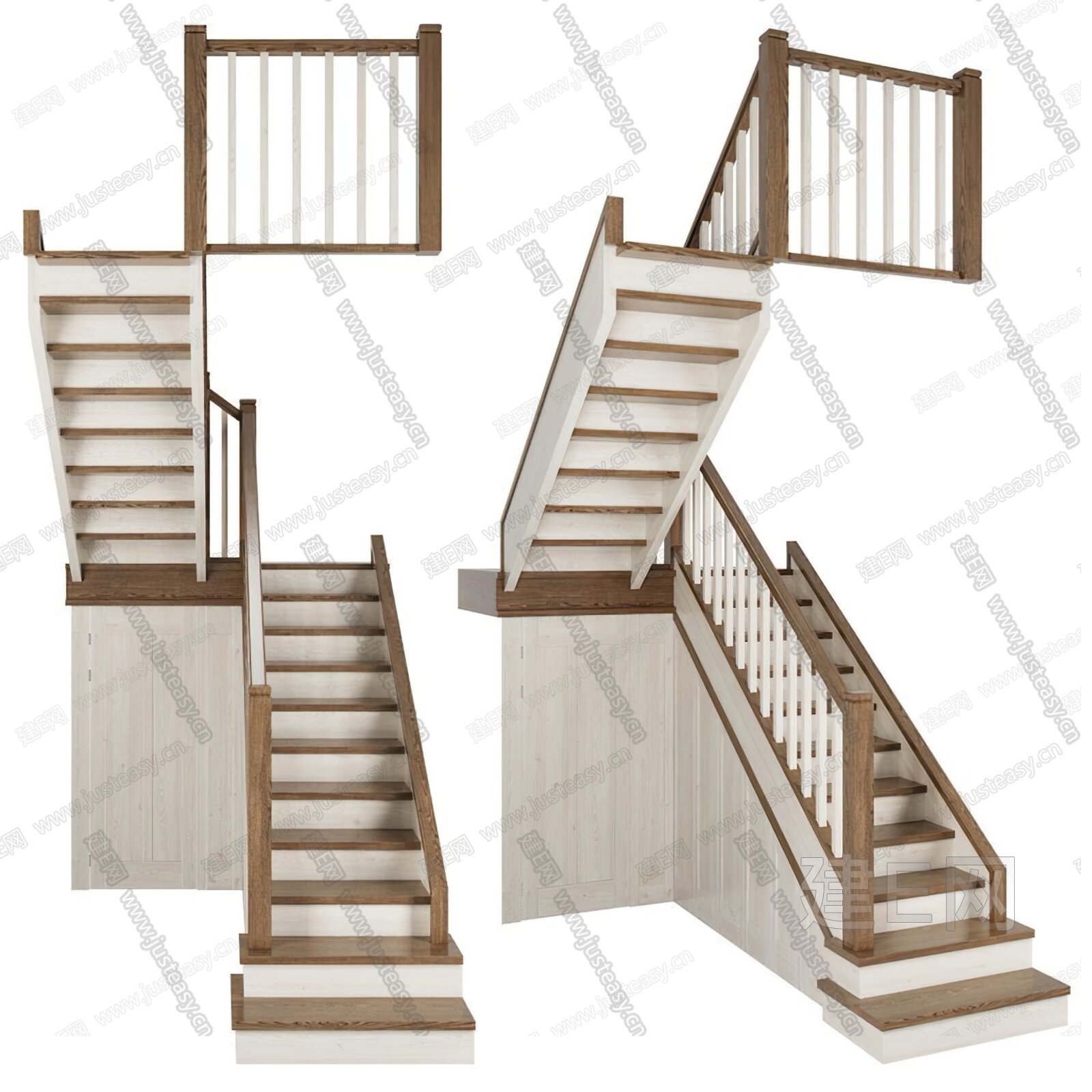 【现代楼梯3d模型】建E网_现代楼梯3d模型下载[ID:114641827]_打造3d现代楼梯模型免费下载平台