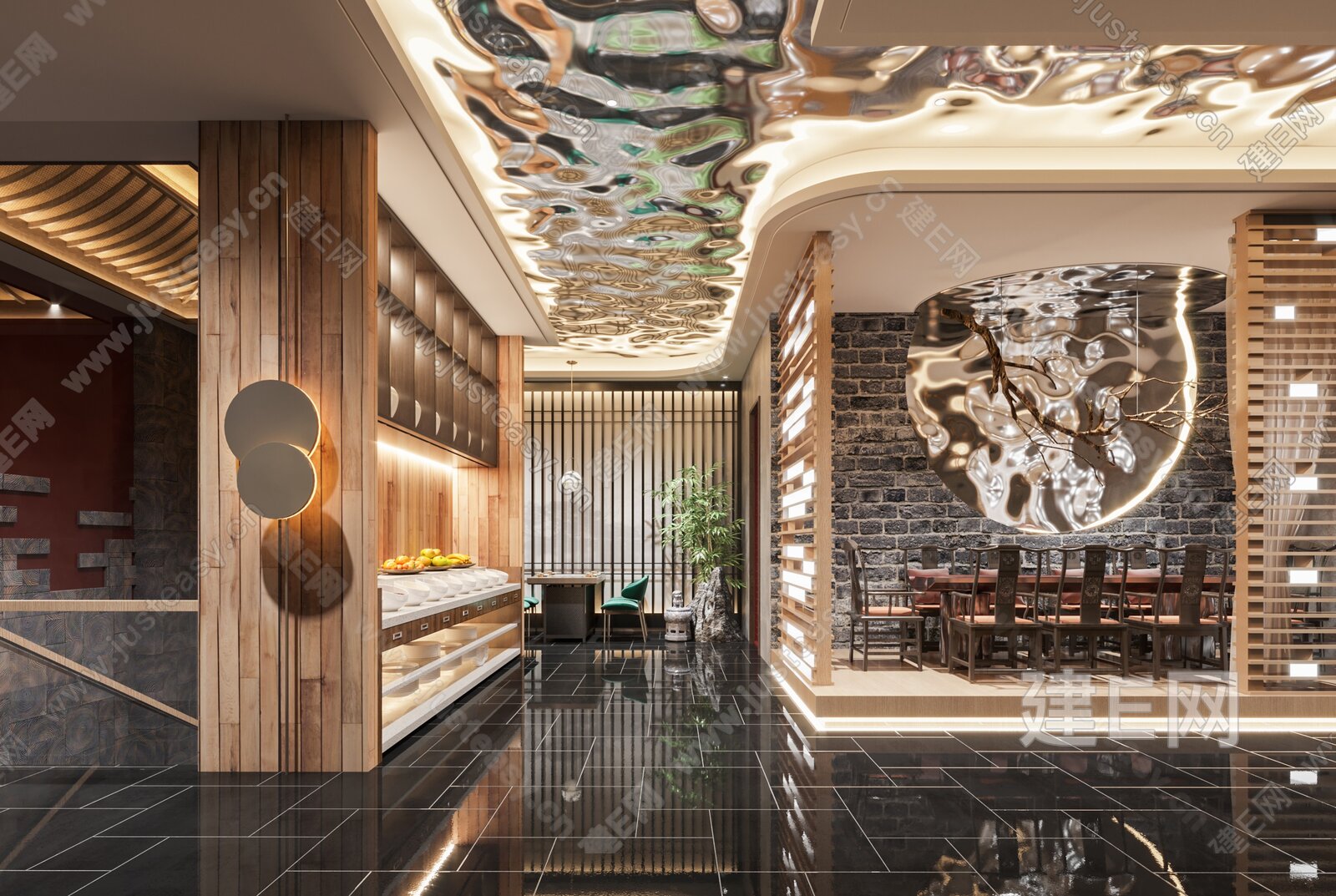 新中式火锅店3d模型下载[ID:114116646]_建e网3d模型