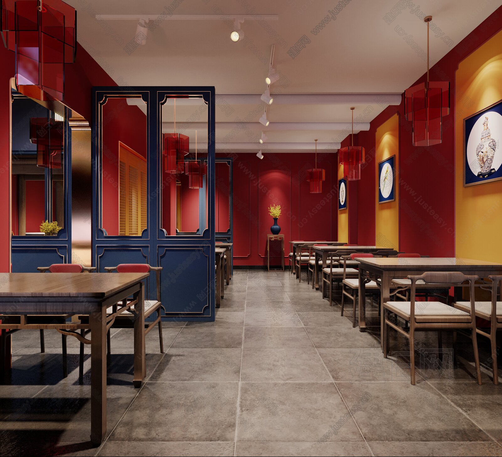 1992-新中式客餐厅|空间|室内设计|1992效果图小可 - 原创作品 - 站酷 (ZCOOL)