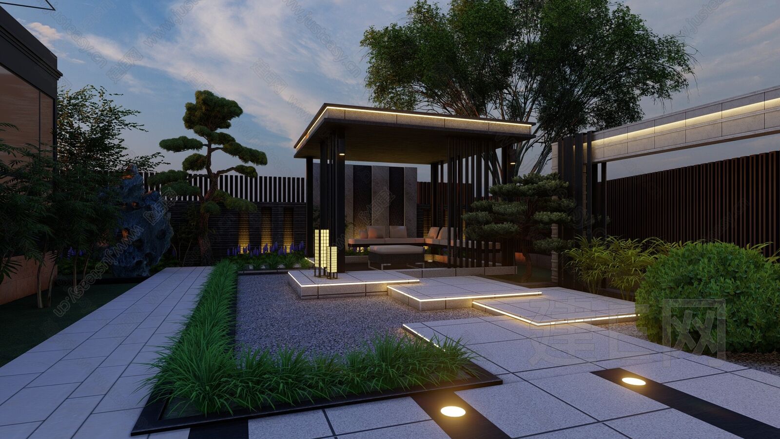 新中式庭院- 建E网3D模型下载网