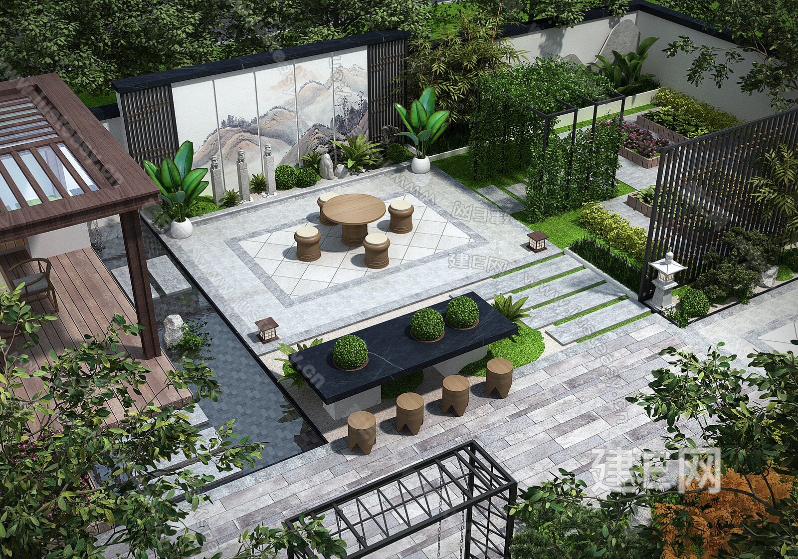 中式私人庭院|空间|景观设计|HOLD得住 - 原创作品 - 站酷 (ZCOOL)