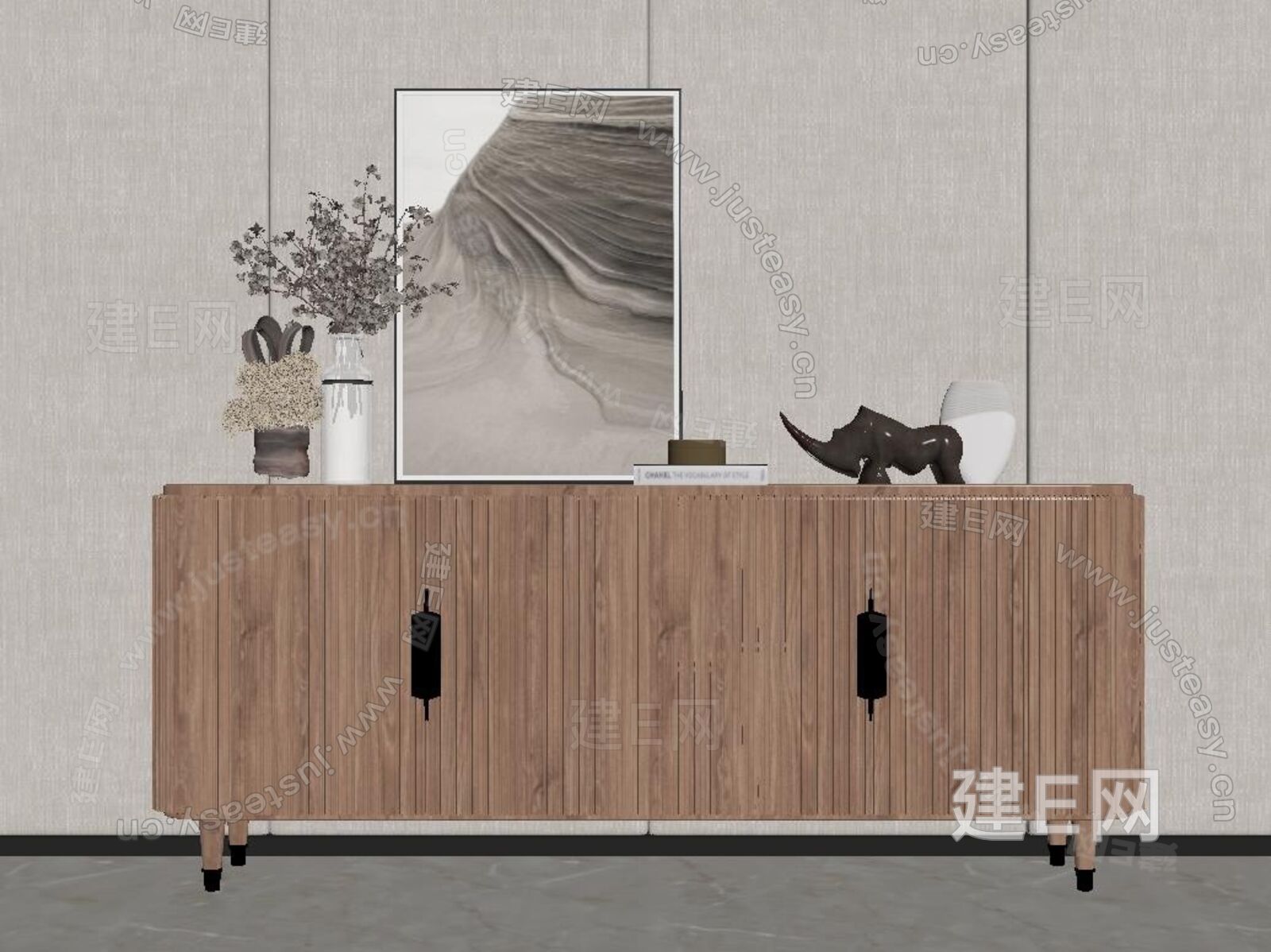 现代电视柜模型SU模型下载[ID:105137443]_建e网su模型
