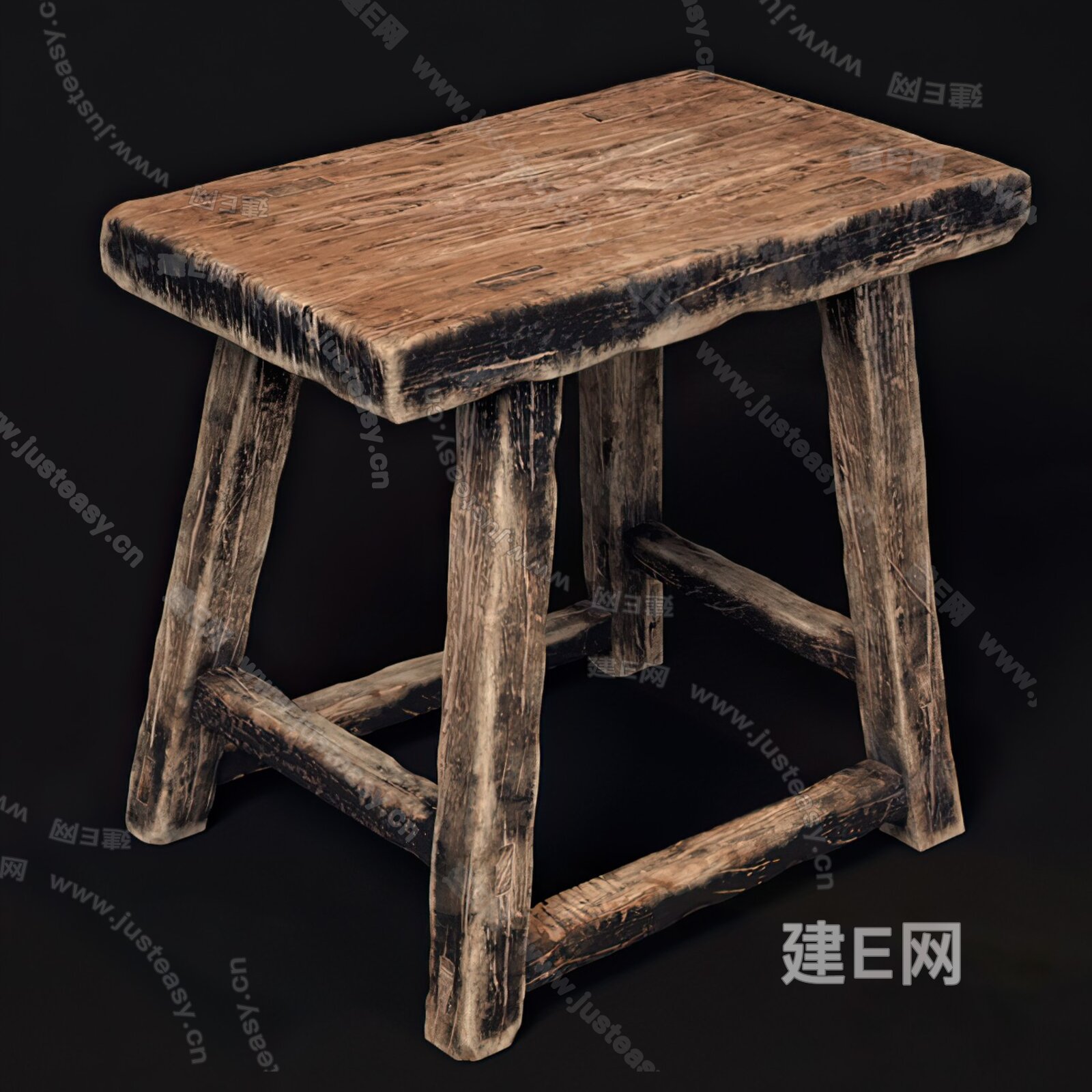 中式木凳子3d模型