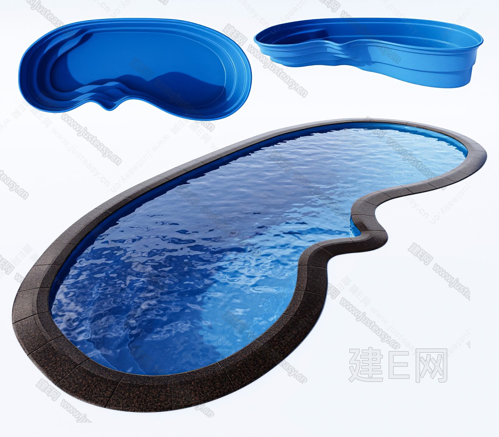 3D模型-新中式游泳池模型-M0004329377-炫云云模型网