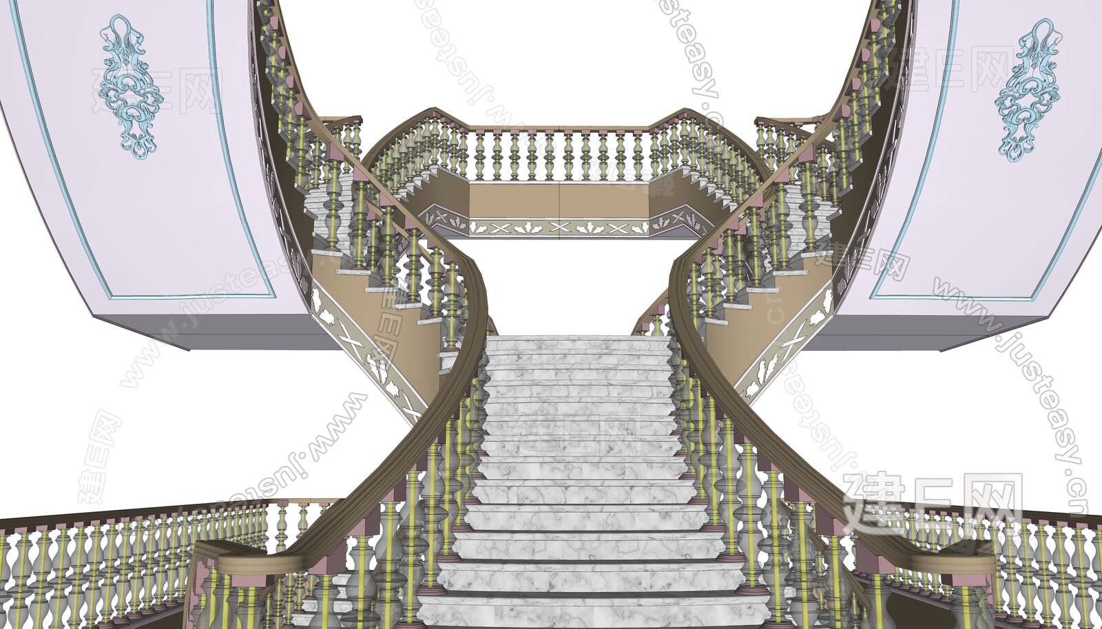 【现代中式楼梯3d模型】建E网_现代中式楼梯3d模型下载[ID:110250842]_打造3d现代中式楼梯模型免费下载平台