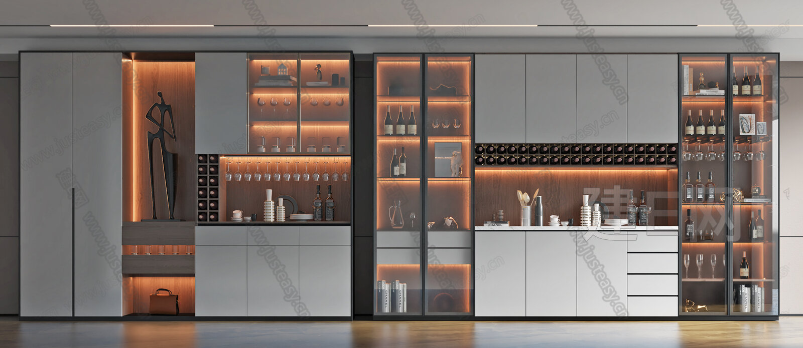 现代酒柜3d模型
