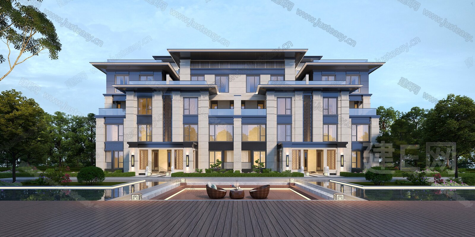 新中式别墅3d模型