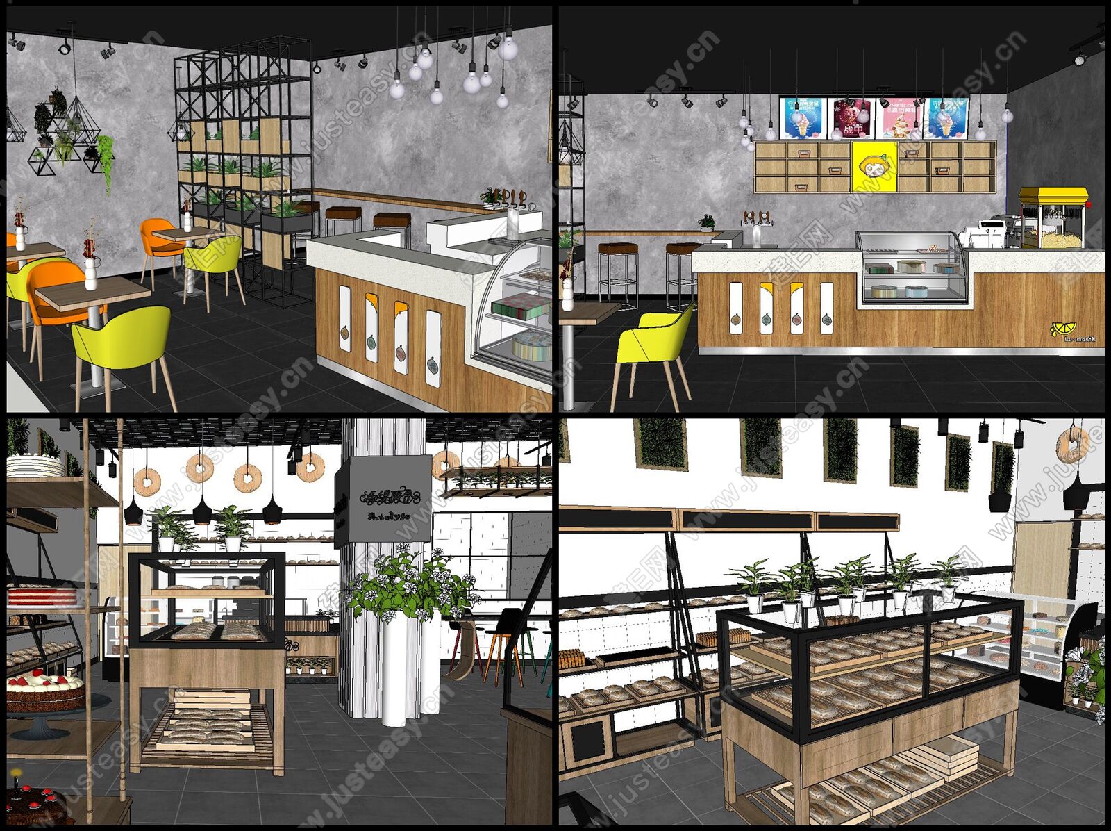 现代面包店-sketchup模型_sketchup模型库_建E室内设计网!