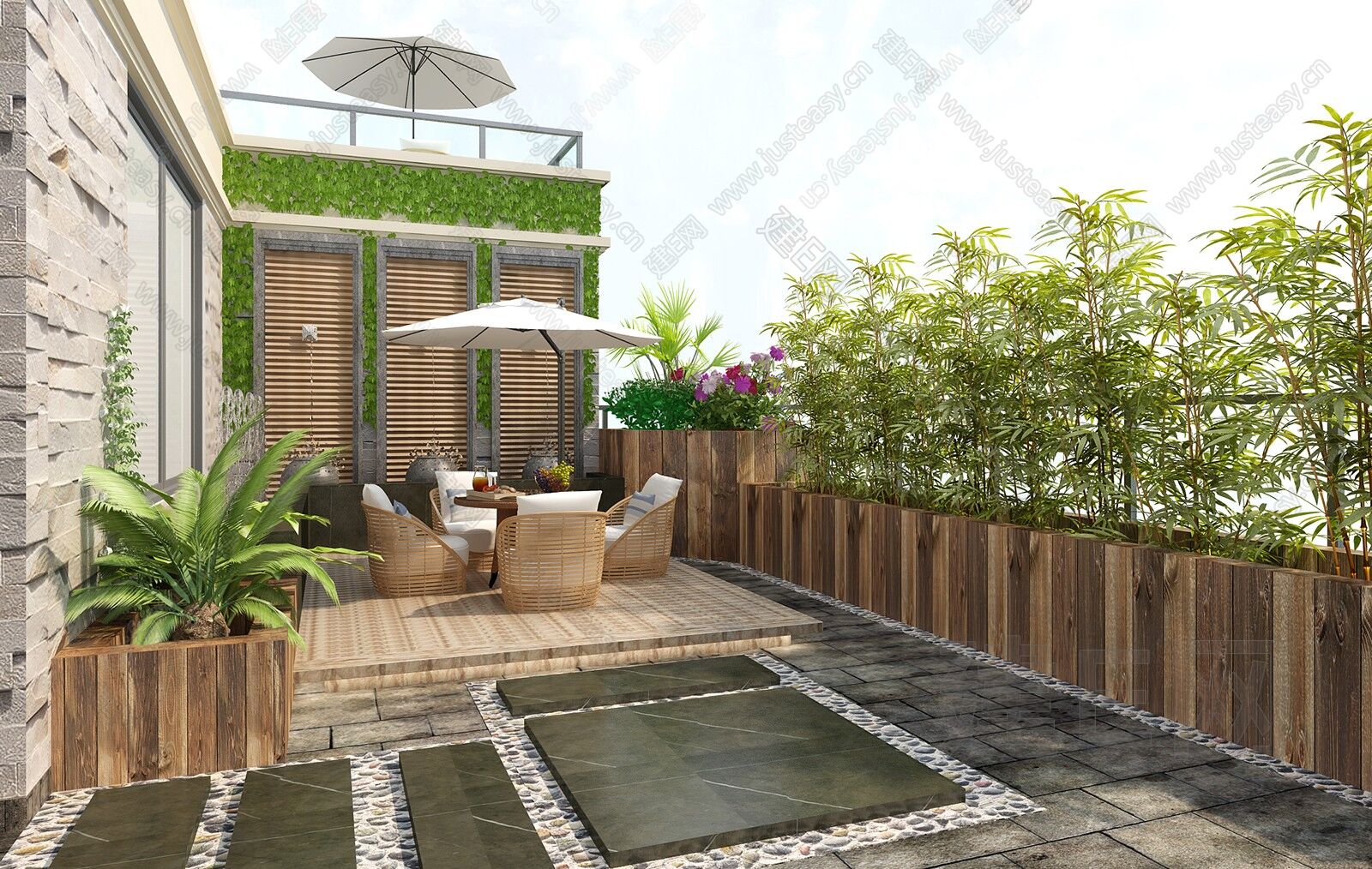 现代花园阳台-sketchup模型_sketchup模型库_建E室内设计网!
